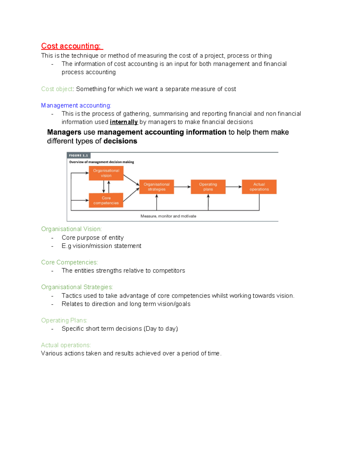Week 1 - Fundamentals of costing and management accounting - Cost ...
