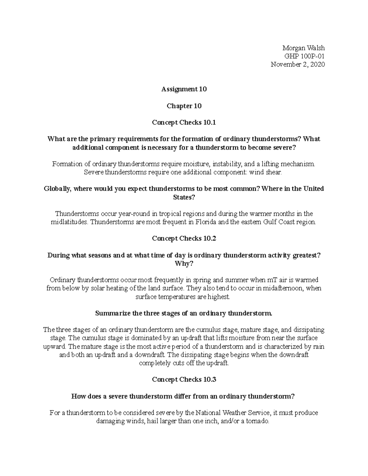 Assignment 10 - Reading questions with answers - Morgan Walsh GHP 100P ...