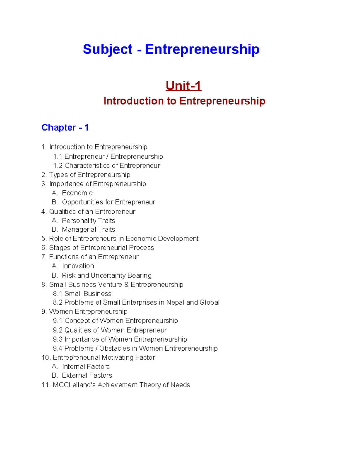 Entrepreneurship Development Full Notes 6th Sem - Subject ...