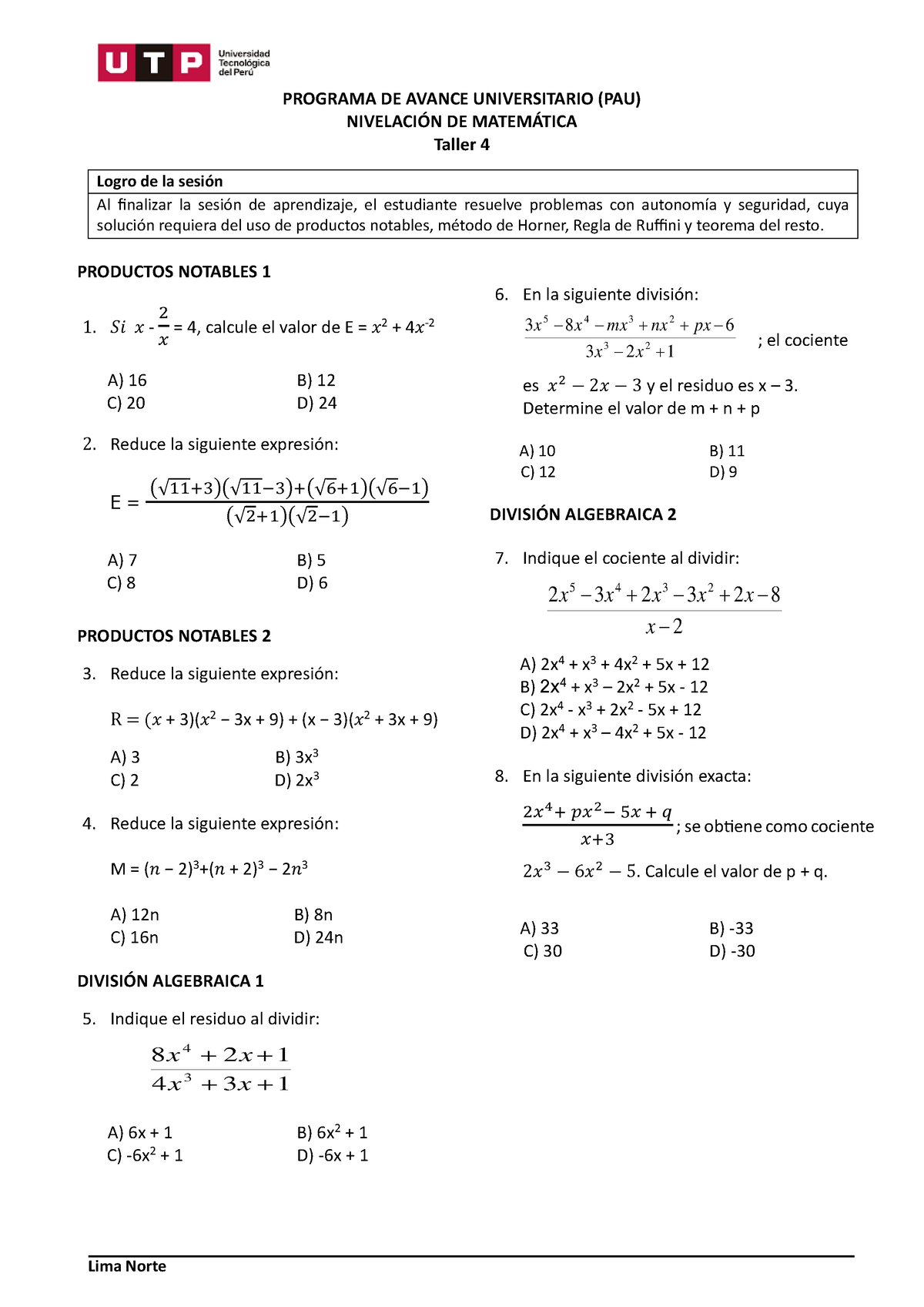 Taller 4 - Matematica Financiera - UTP - Studocu