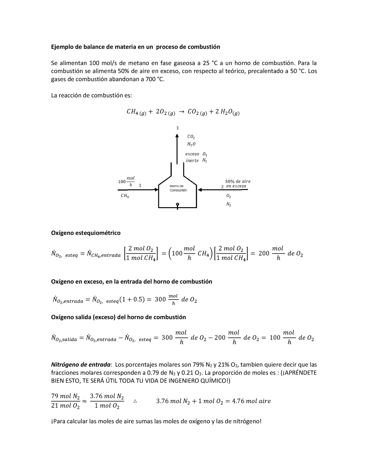 2 Ejemplo Combusti Ã³n Metano - Ejemplo De Balance De Materia En Un ...