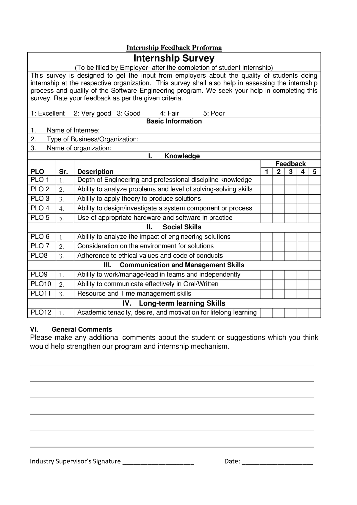 04. Feedback Form - This is my work - Internship Feedback Proforma ...