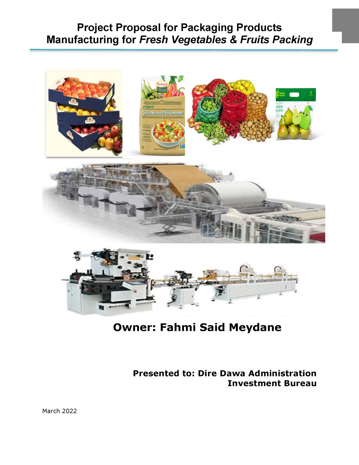 food packaging business plan