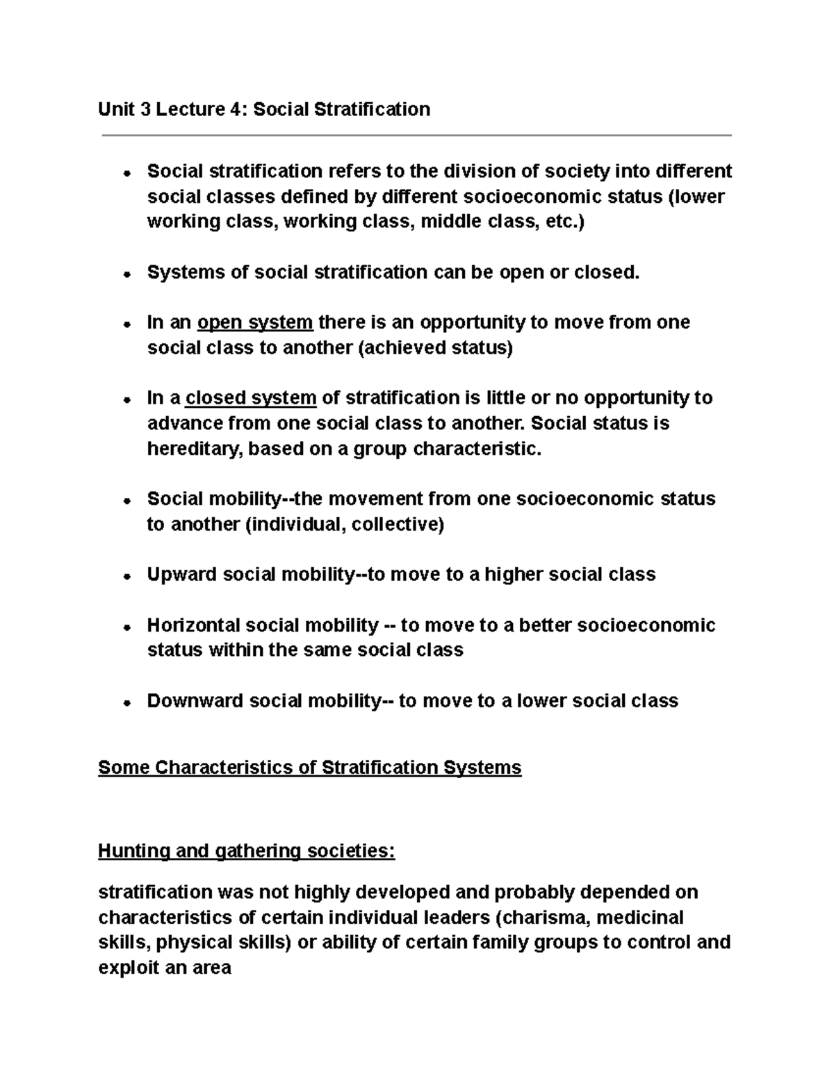 unit-3-lecture-4-social-stratification-unit-3-lecture-4-social