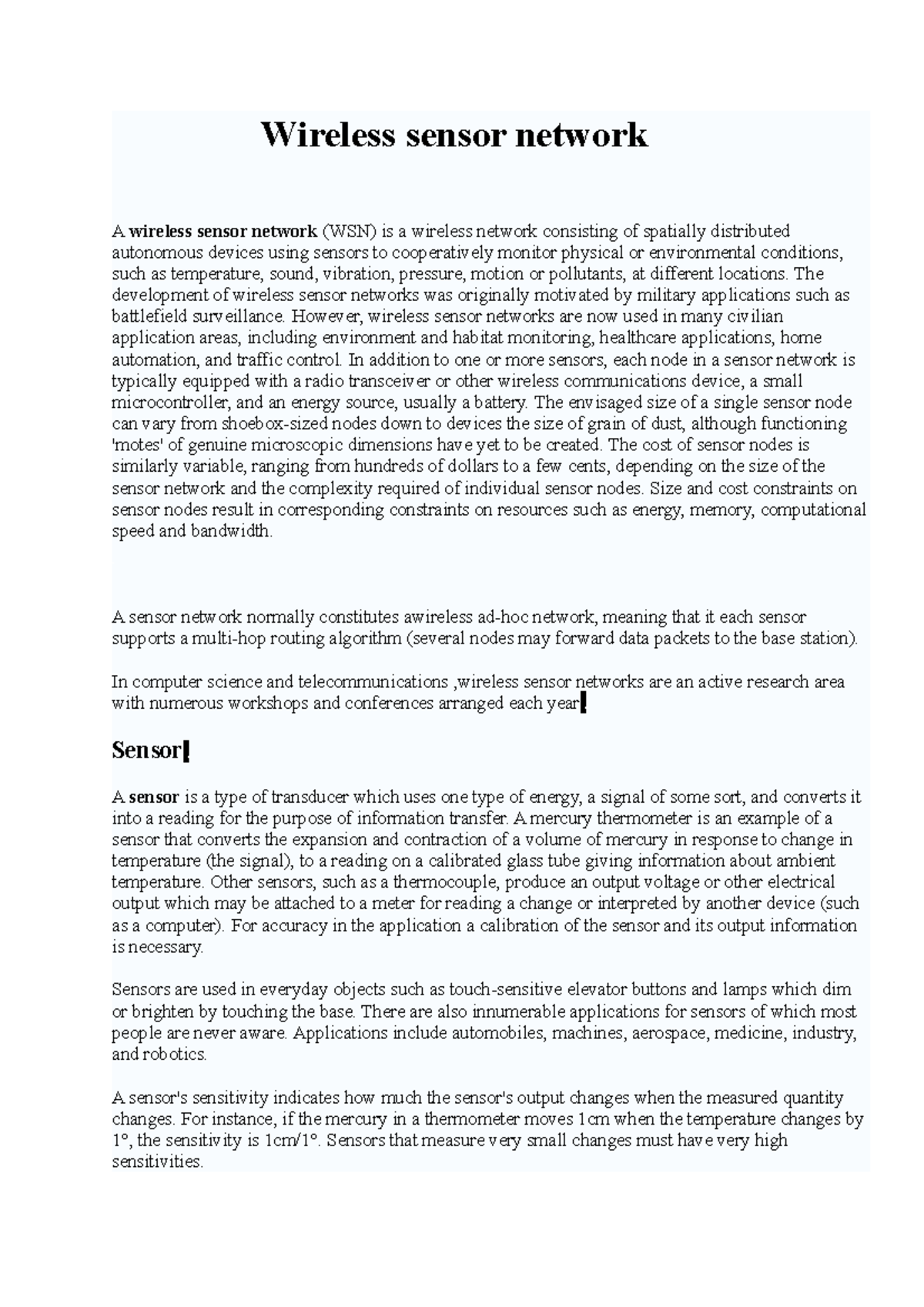 7329101 Wireless Sensor Network Wireless sensor network A wireless