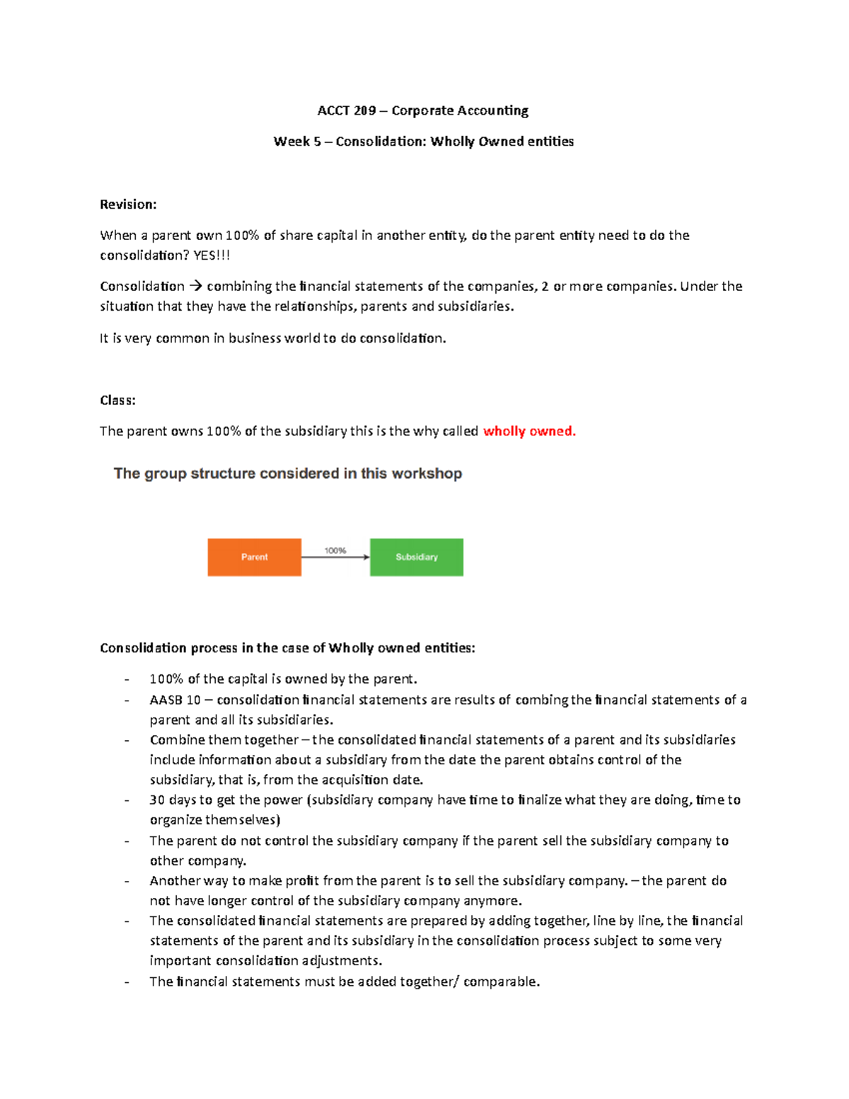 ACCT209 week 5 - LECTURE NOTES - ACCT 209 – Corporate Accounting Week 5 ...