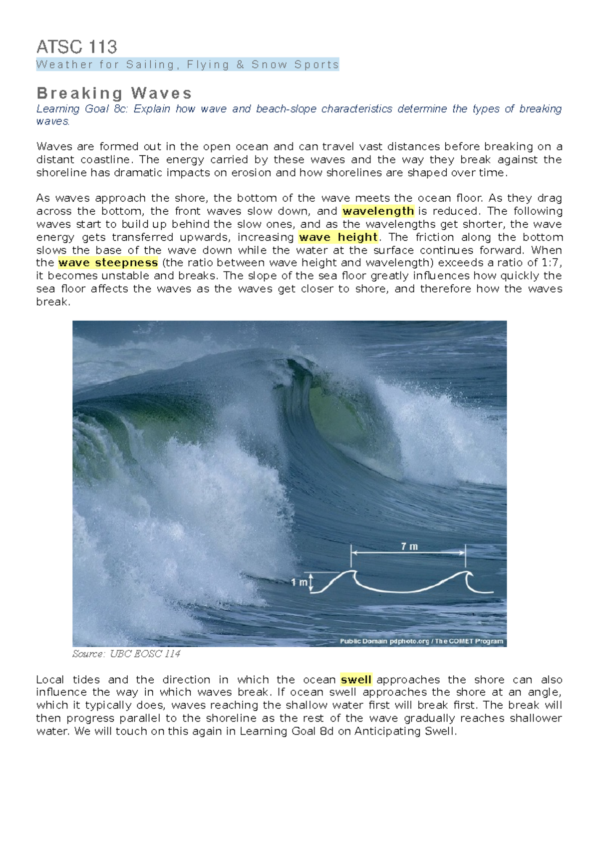 8c - Breaking Waves - ATSC 113 Weather for Sailing, Flying & Snow Sp ...