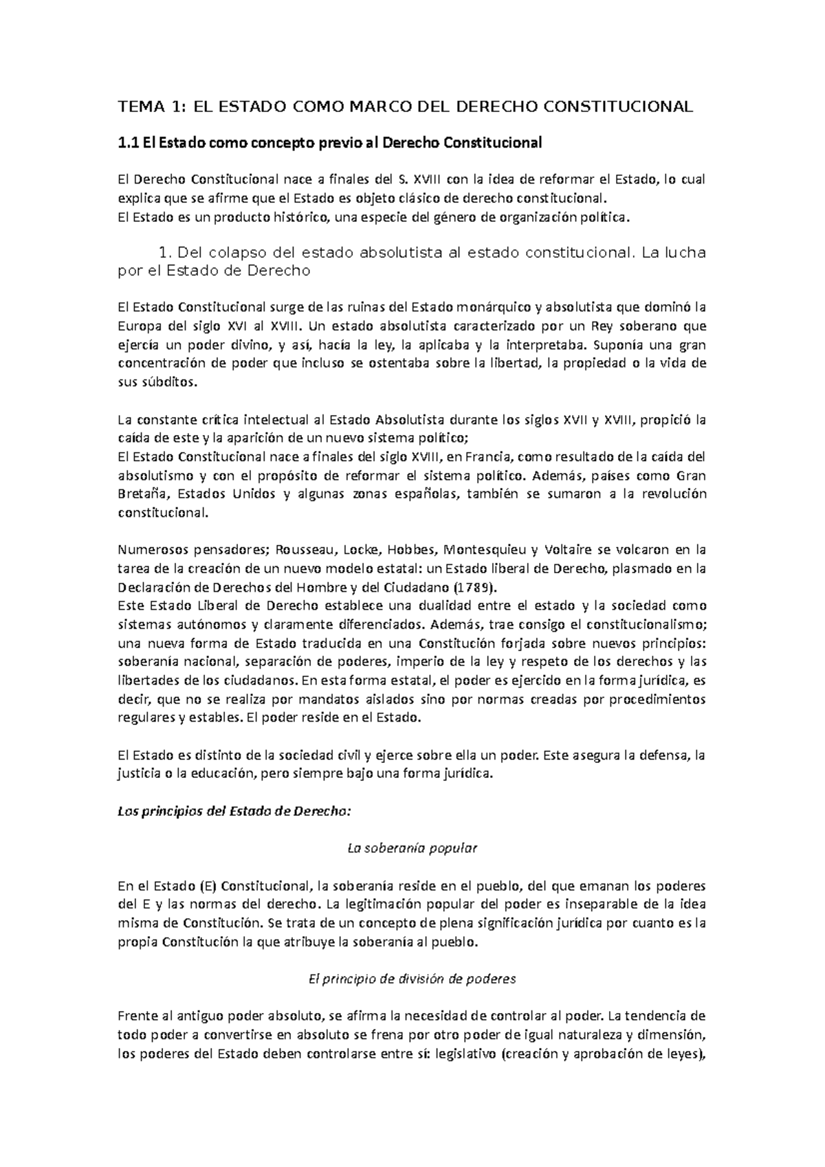 Apuntes real G - apu tes - TEMA 1: EL ESTADO COMO MARCO DEL DERECHO ...
