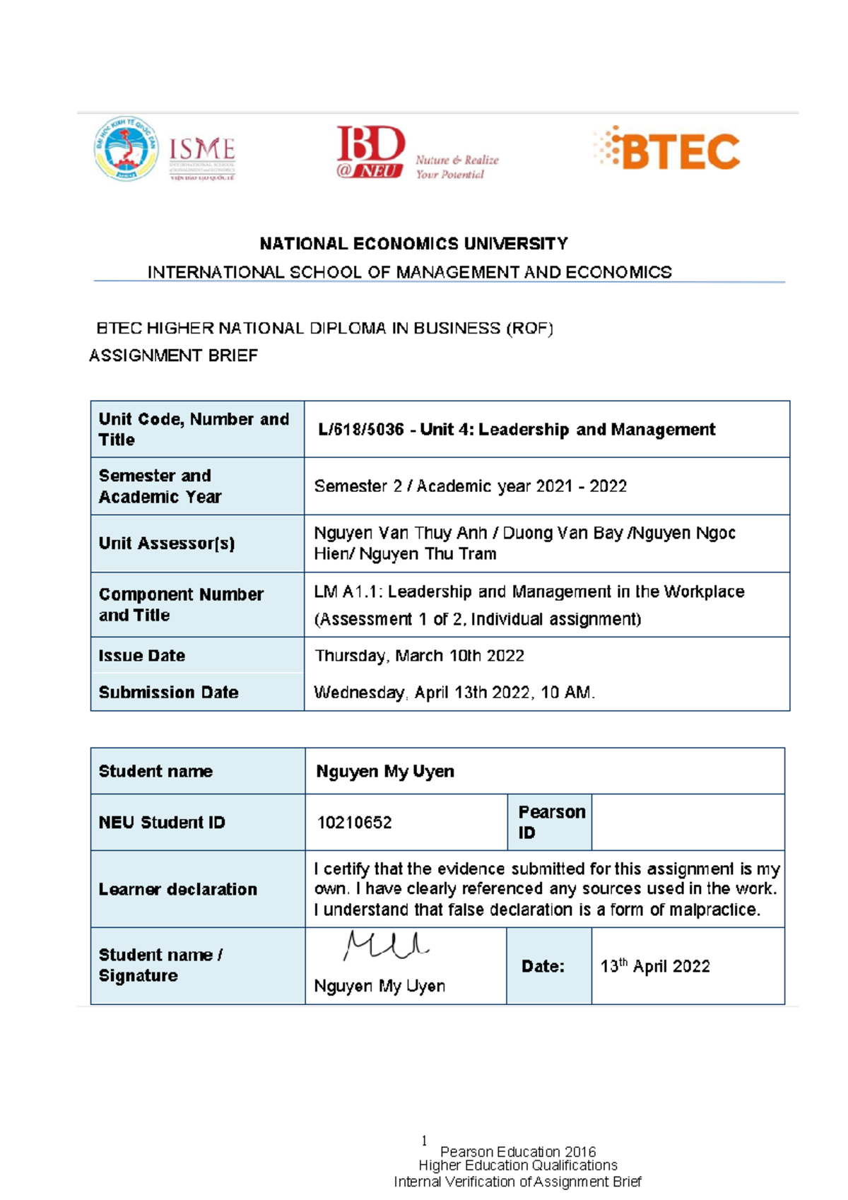 10210652 LM A1 Leadership management for K63 of Eastern Medical Equipment Company 1 Pearson