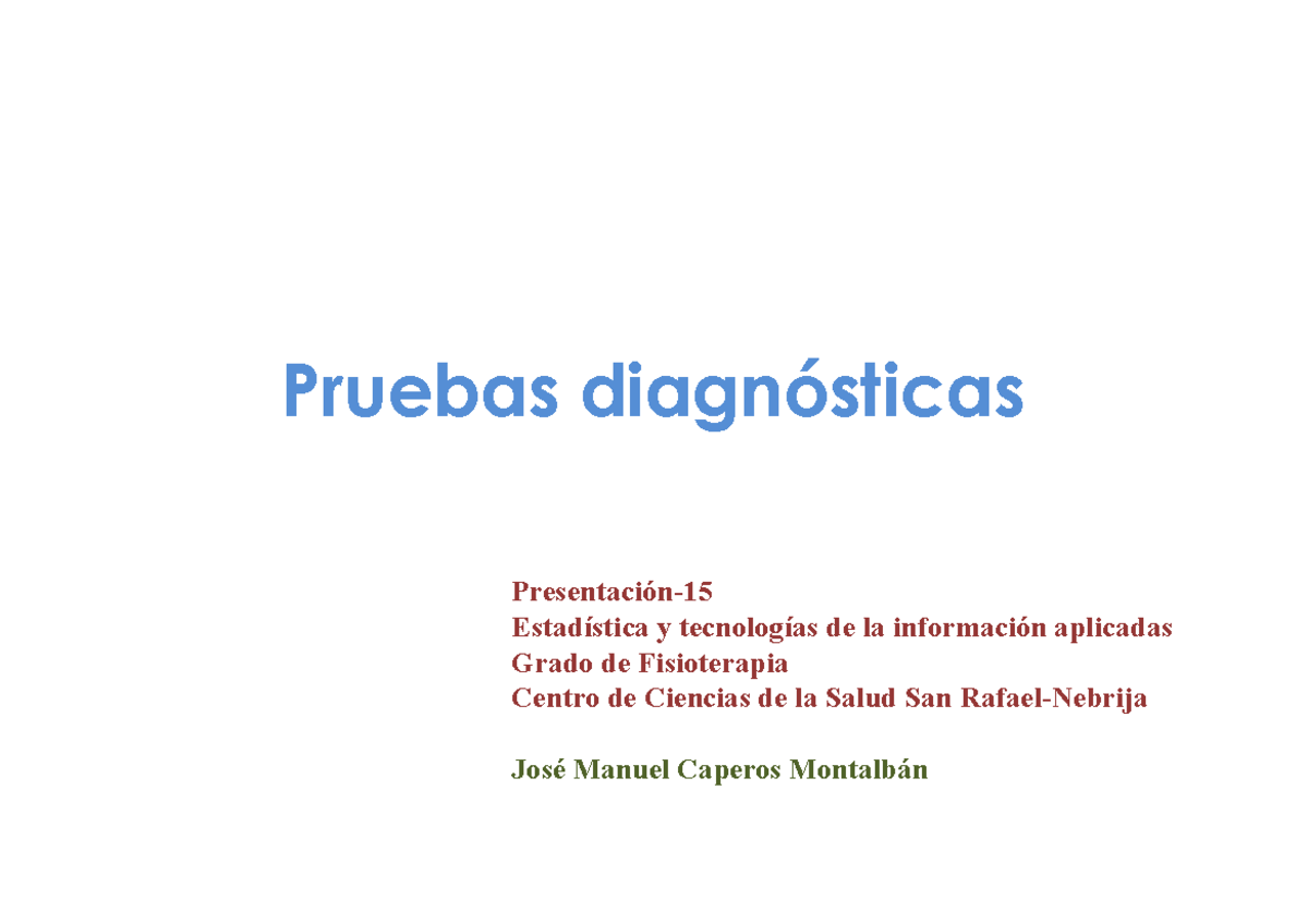 P-15. Pruebas Diagnósticas - Pruebas Diagnósticas Presentación-15 ...