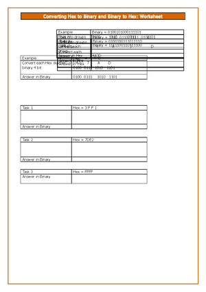 1 Binary to Denary Worksheet - Converting Binary to Denary Numbers ...