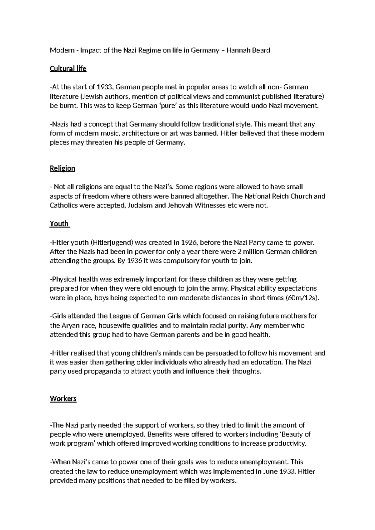 Impact of the Nazi Regime on life in Germany - This was to keep German ...