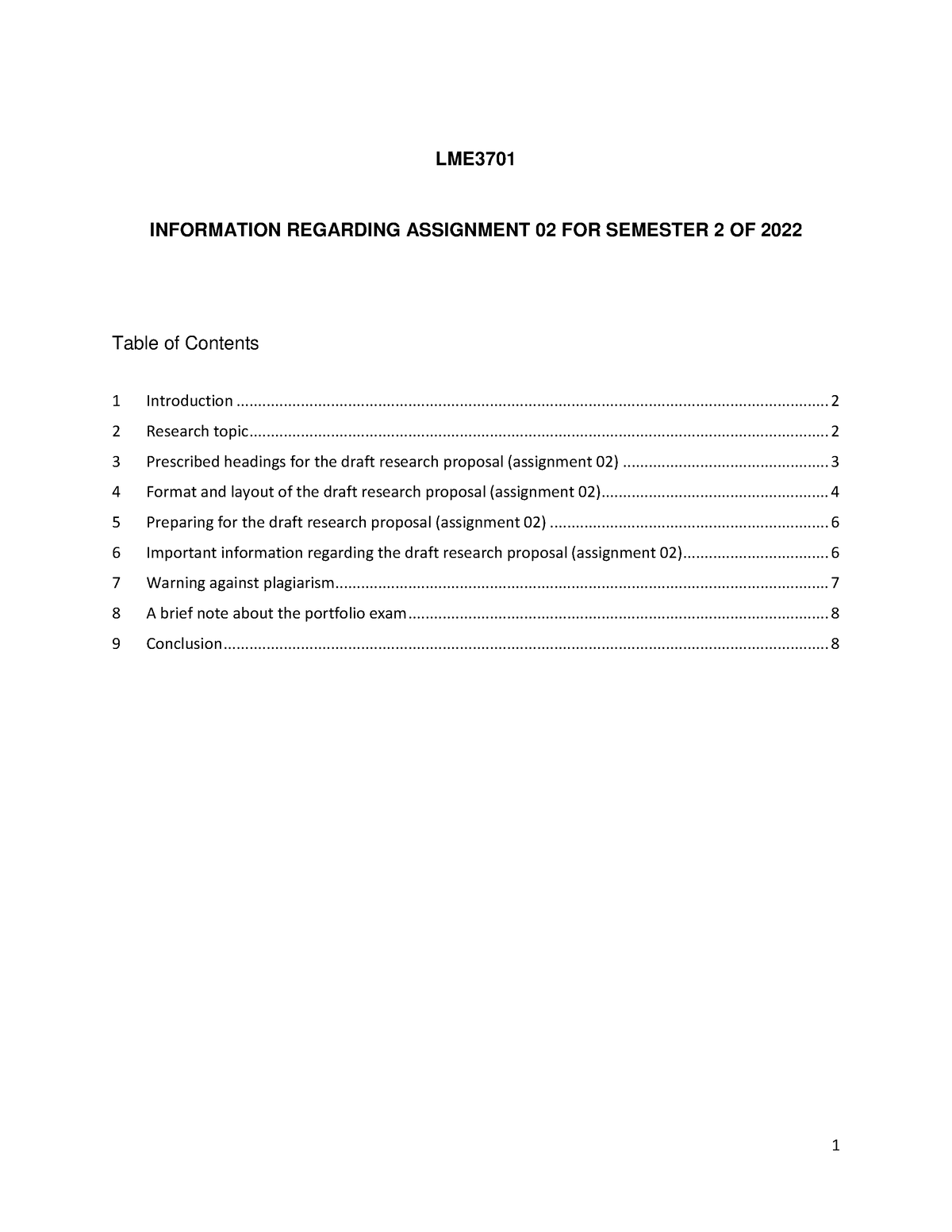 assignment-for-2022-semester-2-table-of-contents-lme-information