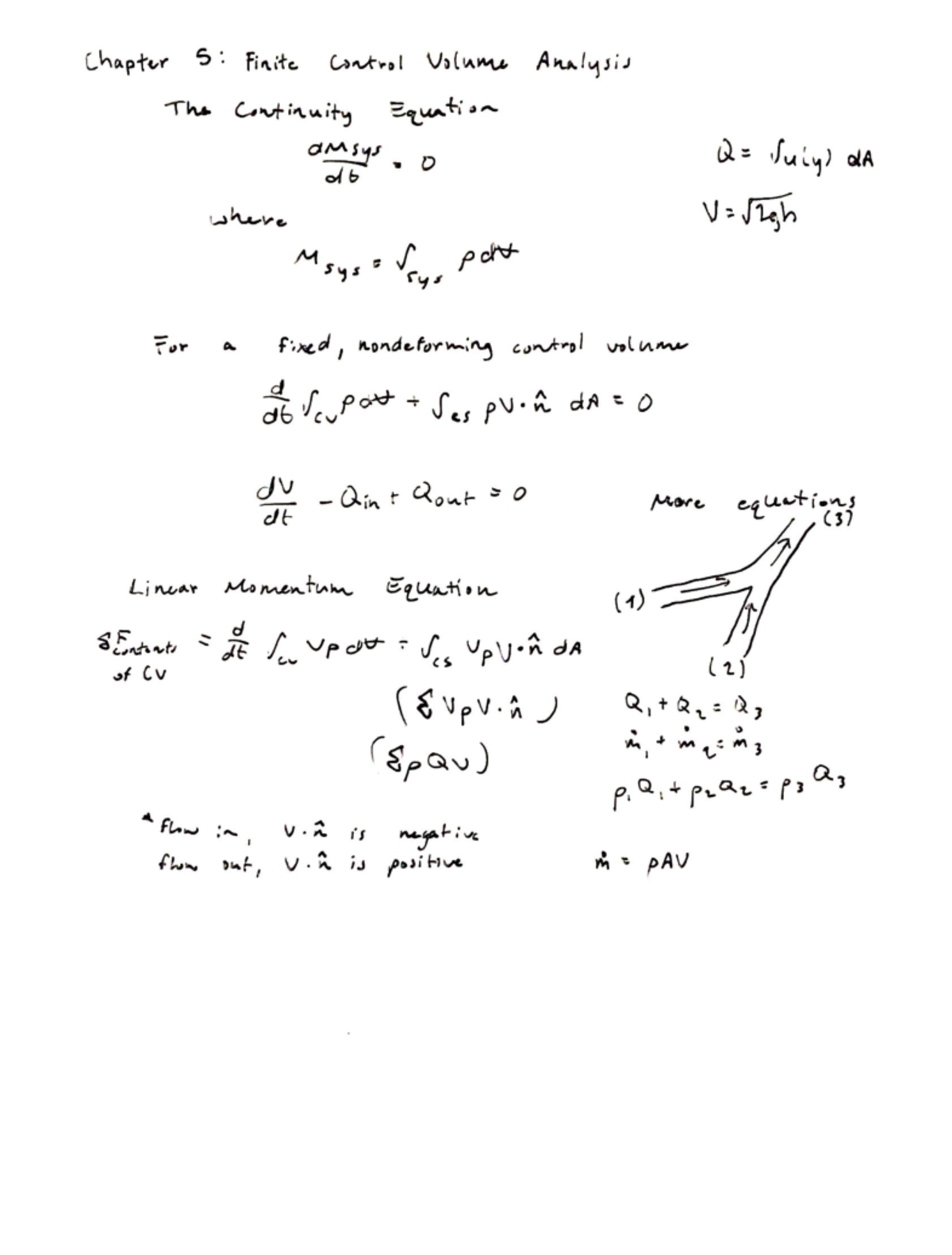 FM Ch5 Finite Control Volume Analysis - Chapter 5: Firsite control ...