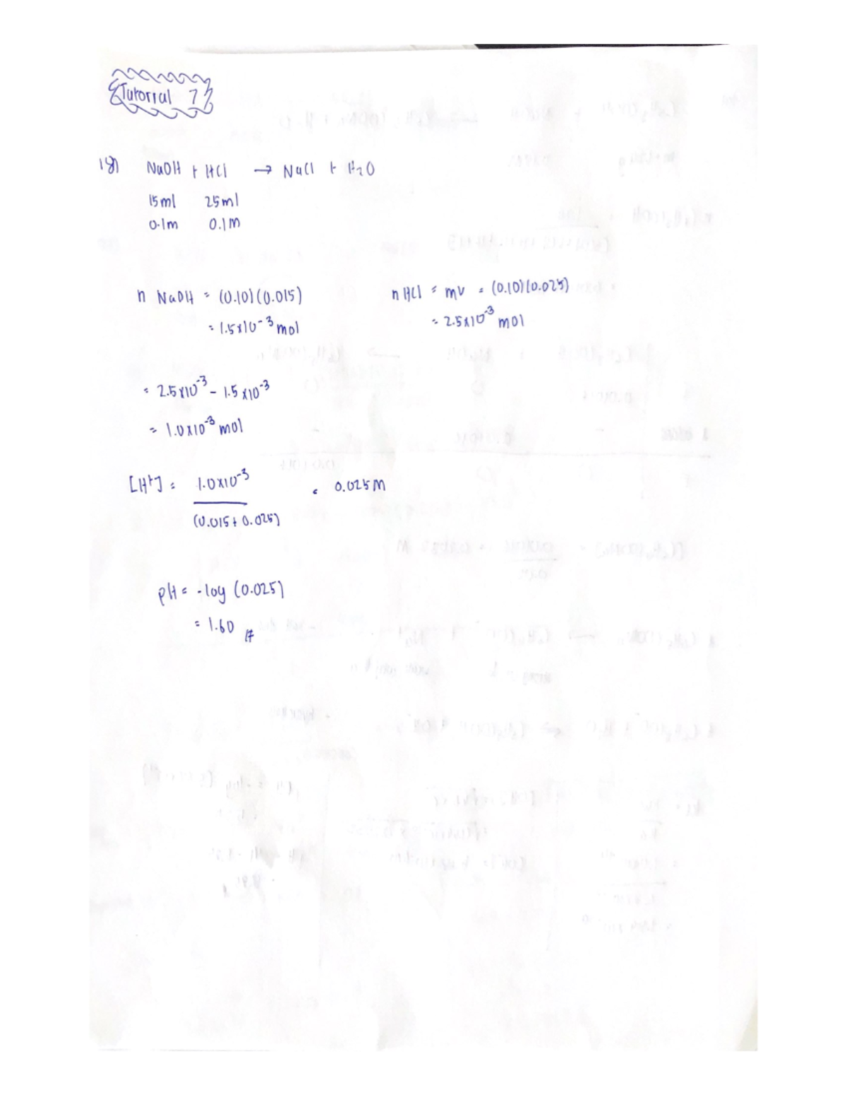 Chemist Tuto 7 ANSWER - Foundation Chemistry I - Studocu