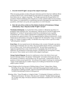 Evolution notes - Evolution Chapter 4 Estimating evolutionary trees ...