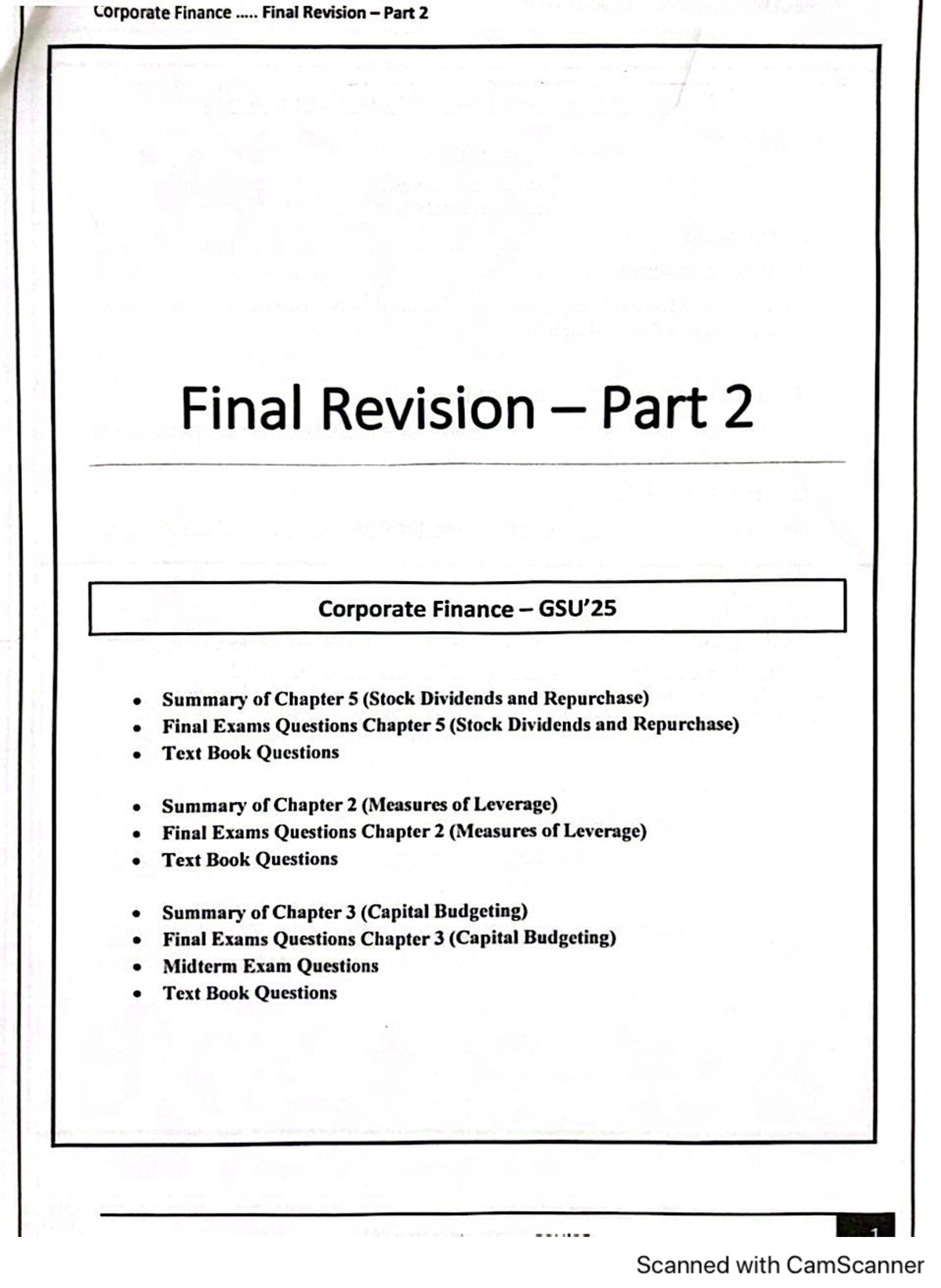 Revision Finance part 2 - Corporate Finance - Studocu