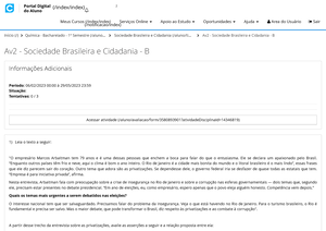 Av1 - AV1 Sociedade Brasileira E Cidadania, Faculdade Unopar ...