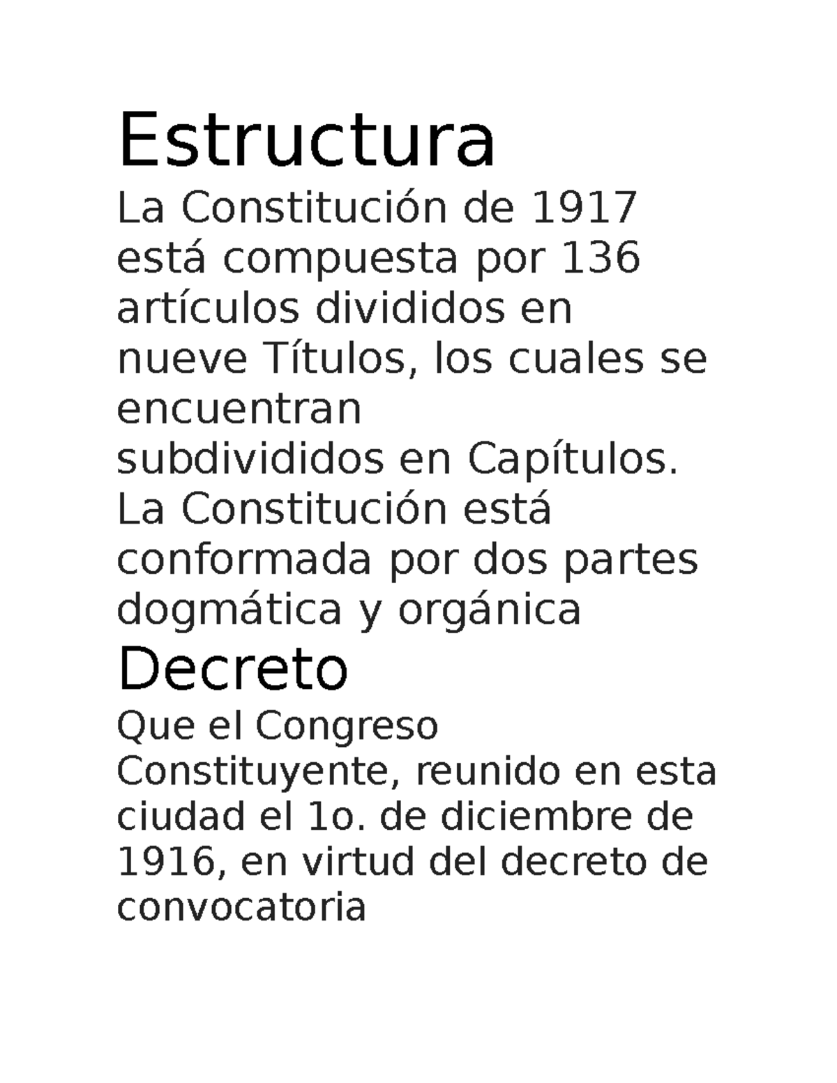 Estructura De La Constitucion - Estructura La Constitución De 1917 Está ...