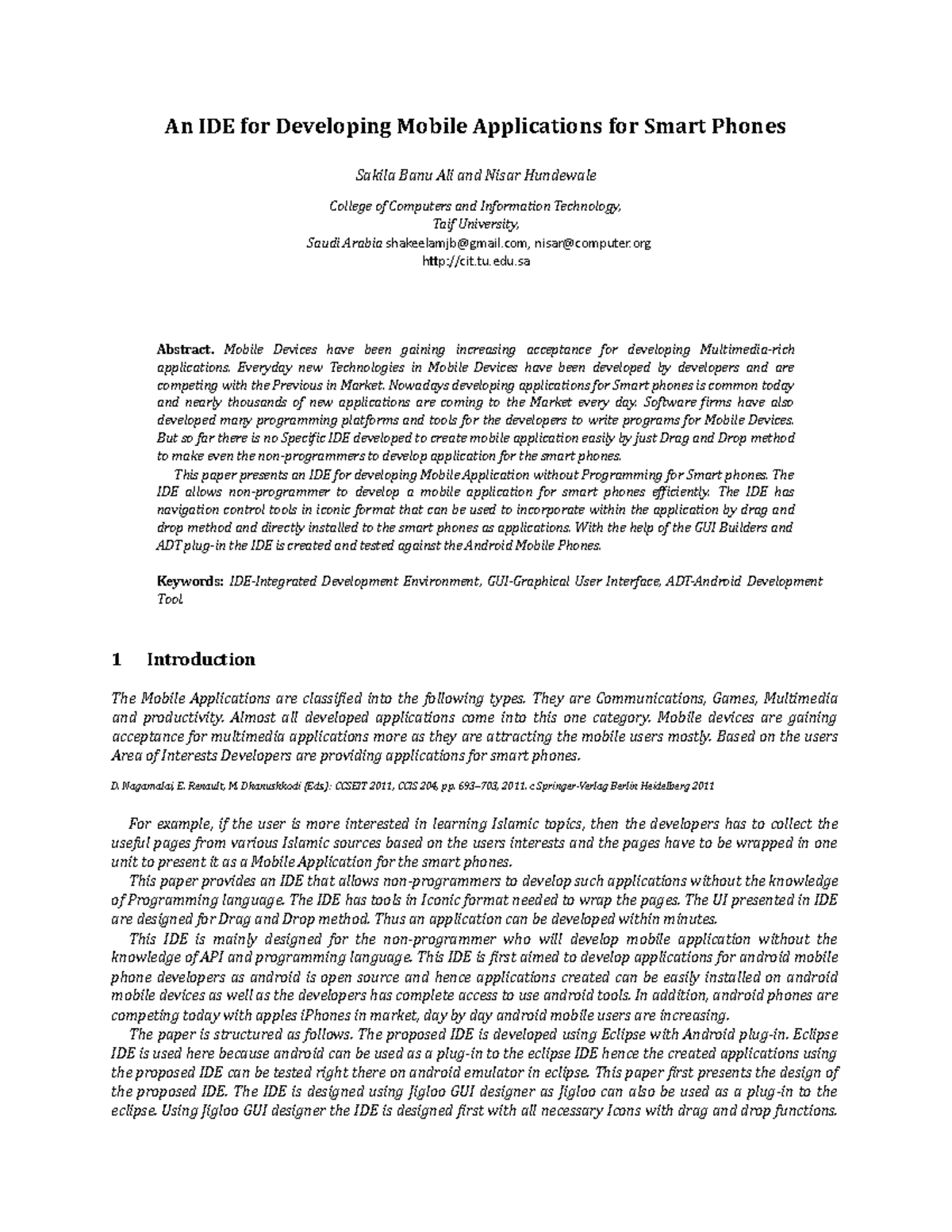 An IDE for Developing Mobile Applications for Smart Phones - tu.edu ...