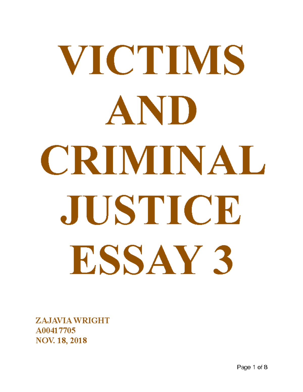 victims of crime essay