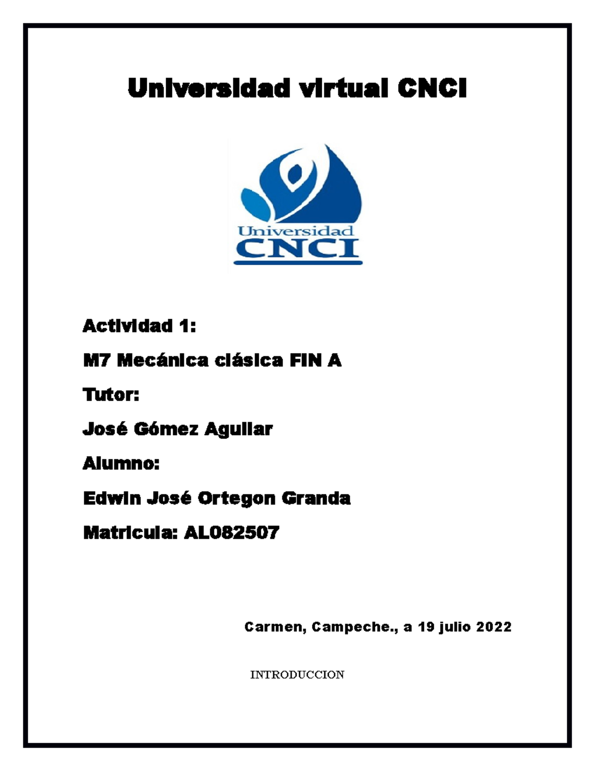 Universidad Virtual CNCI - Actividad 1 - Universidad Virtual CNCI ...