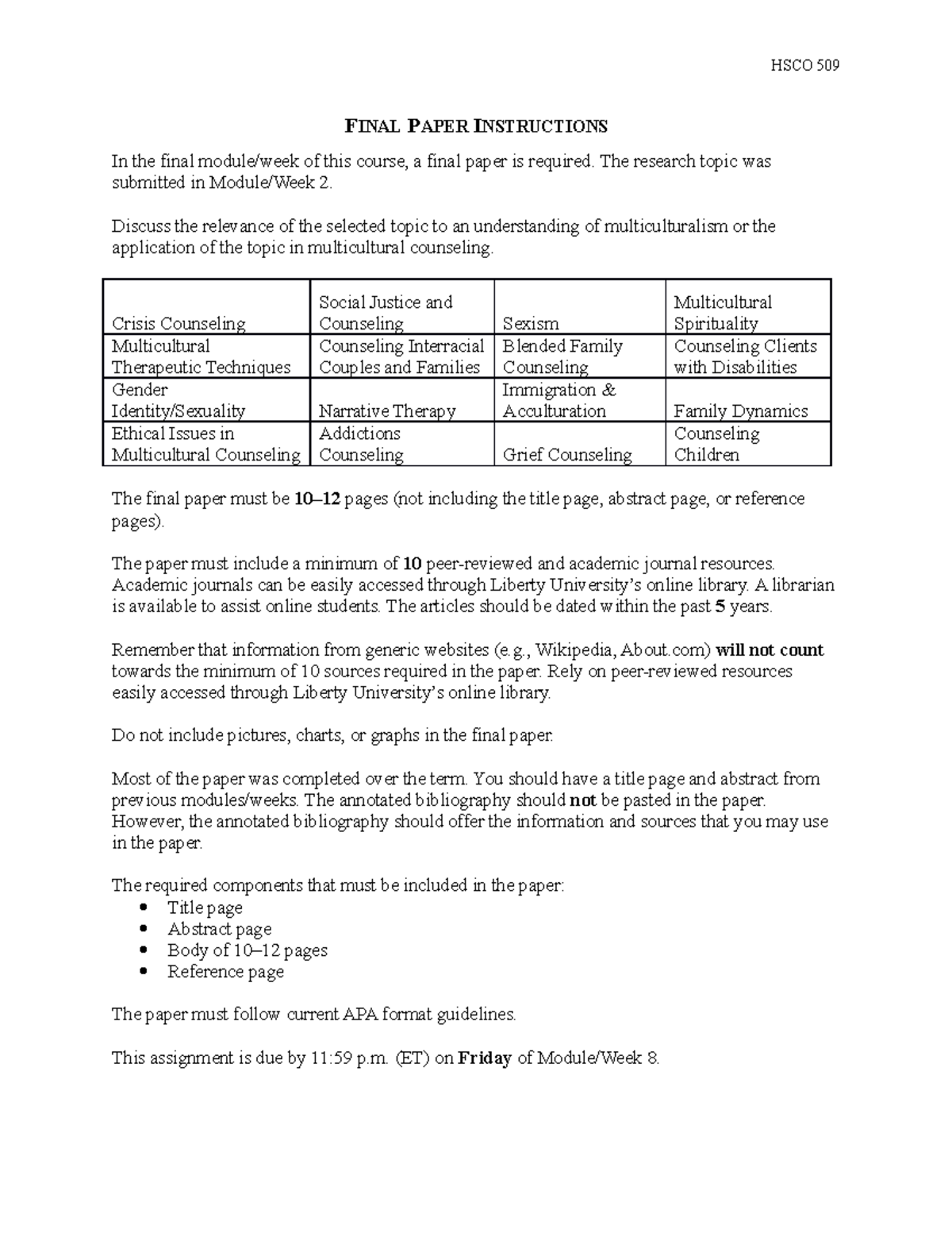 local resources paper assignment hsco 509