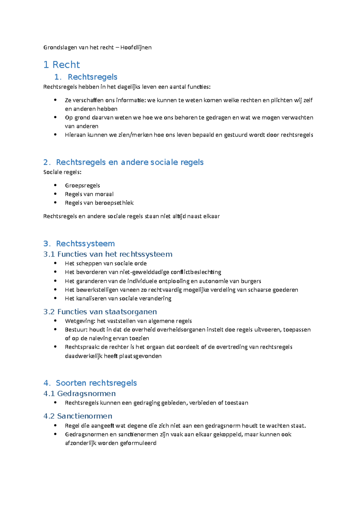 Samenvatting Grondslagen Van Het Recht 1: Hoofdlijnen - Hoofdstuk 1 - 3 ...