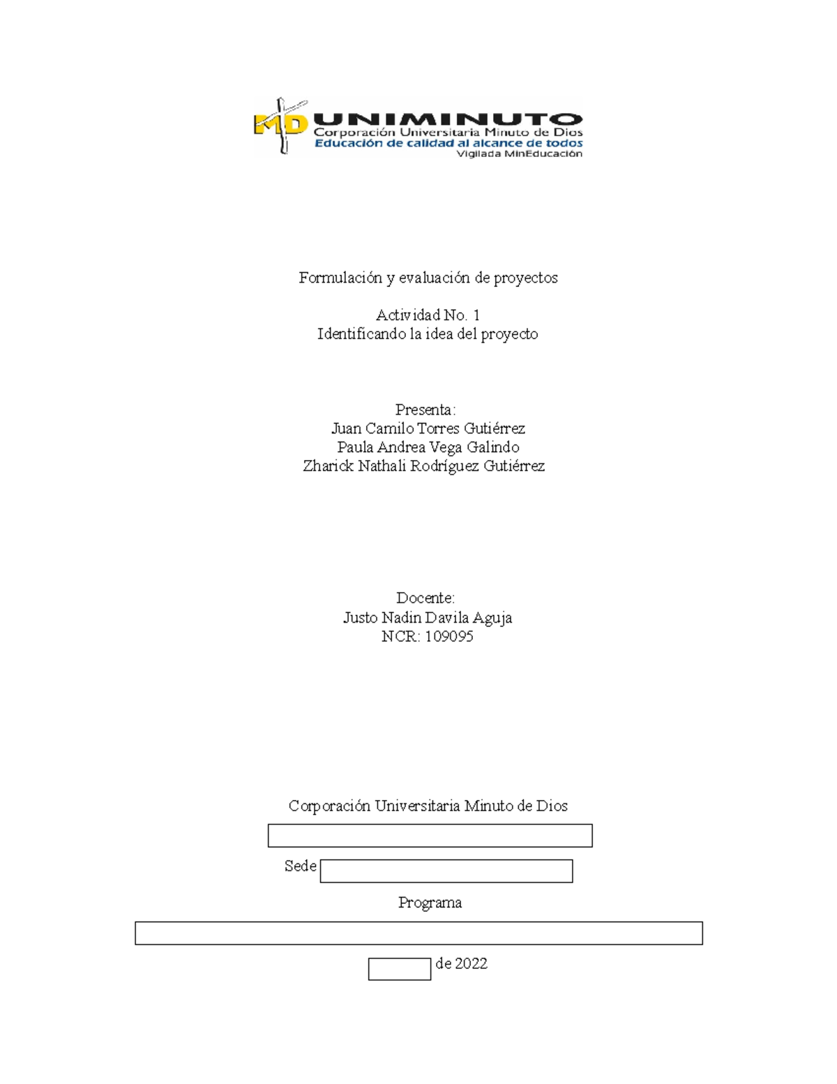 Actividad N°1-Formulación Y Evaluación De Proyectos - Formulación Y ...