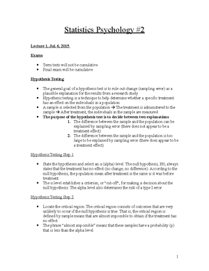 What is Anova - Lecture notes for PSYC 2022, covering Factorial ...