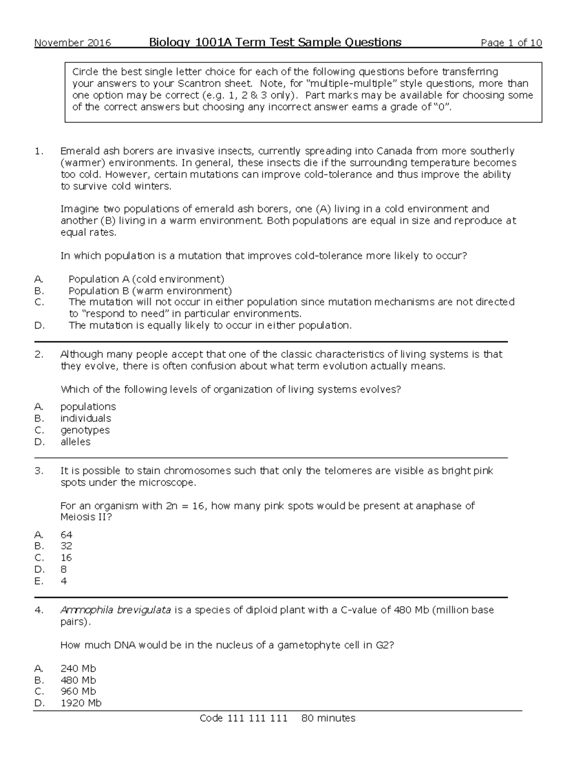 test-2017-answers-november-2016-biology-1001a-term-test-sample