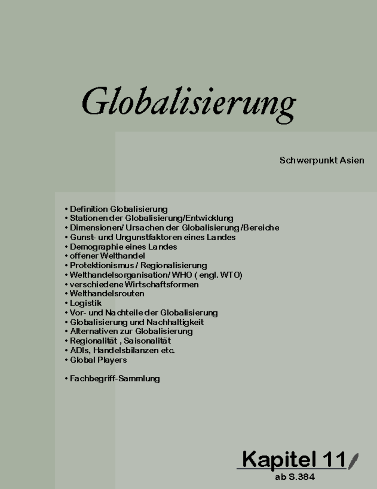 Globalisierung - ... - Globalisierung Kapitel 11 Ab S. Schwerpunkt ...