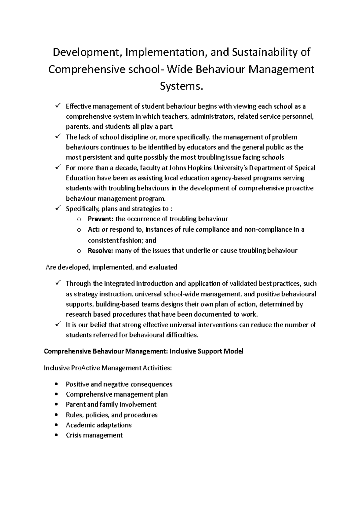 Development - tutorial notes - Development, Implementation, and ...