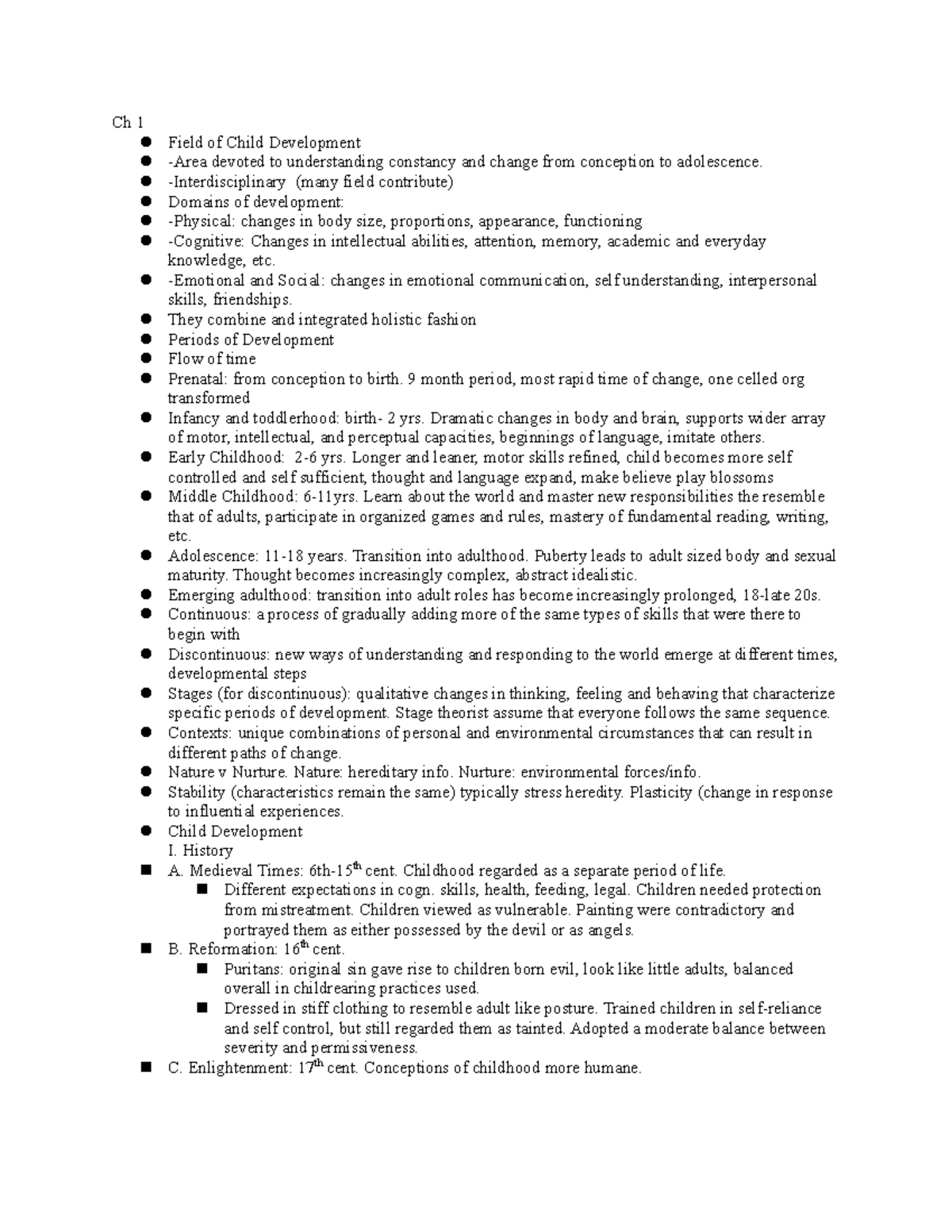 Child Psych Mid Term - Ch 1 Field of Child Development -Area devoted to ...