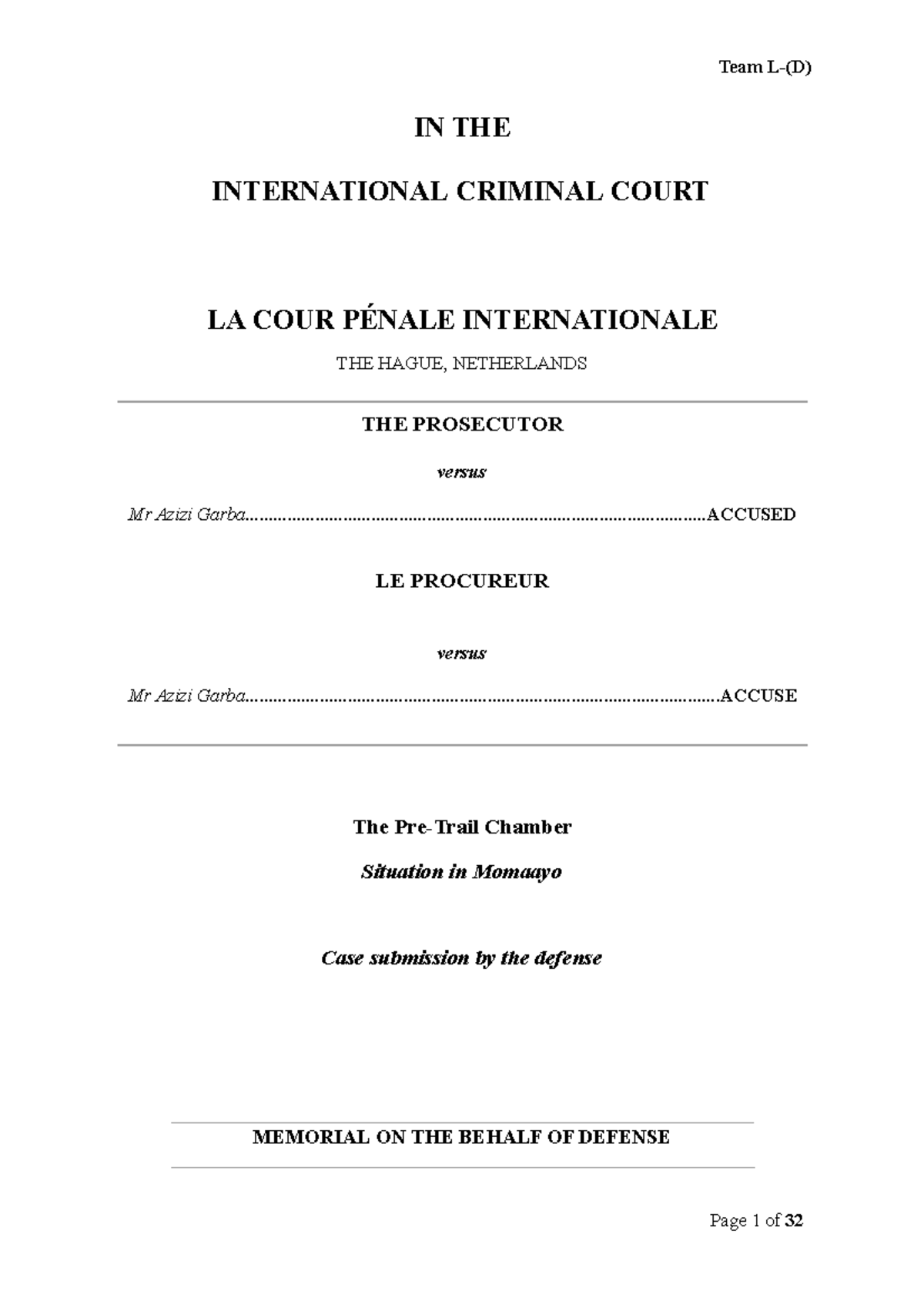 Javed - ITS ONLY FOR THOSE STUDENTS WHO STUDIES IN LAW - Team L-(D ...