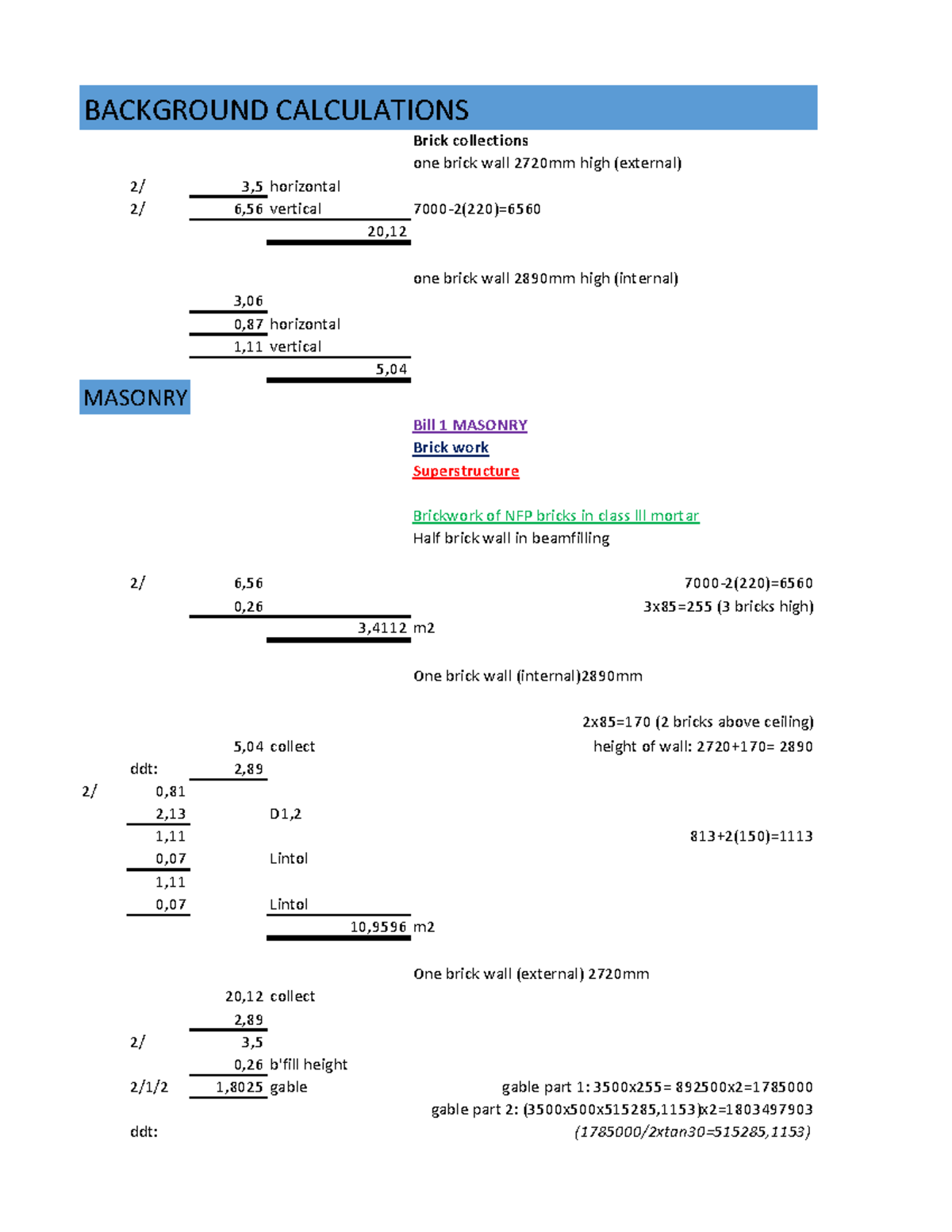 2693974 BUQS 2005 A Assignment 2 Part 2 Background Calculations ...