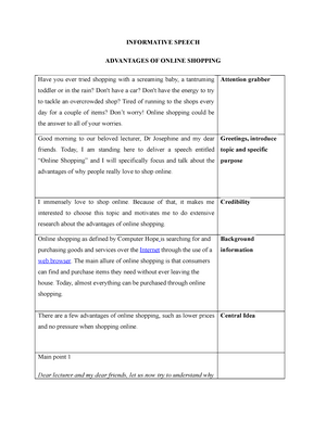 informative speech outline uitm