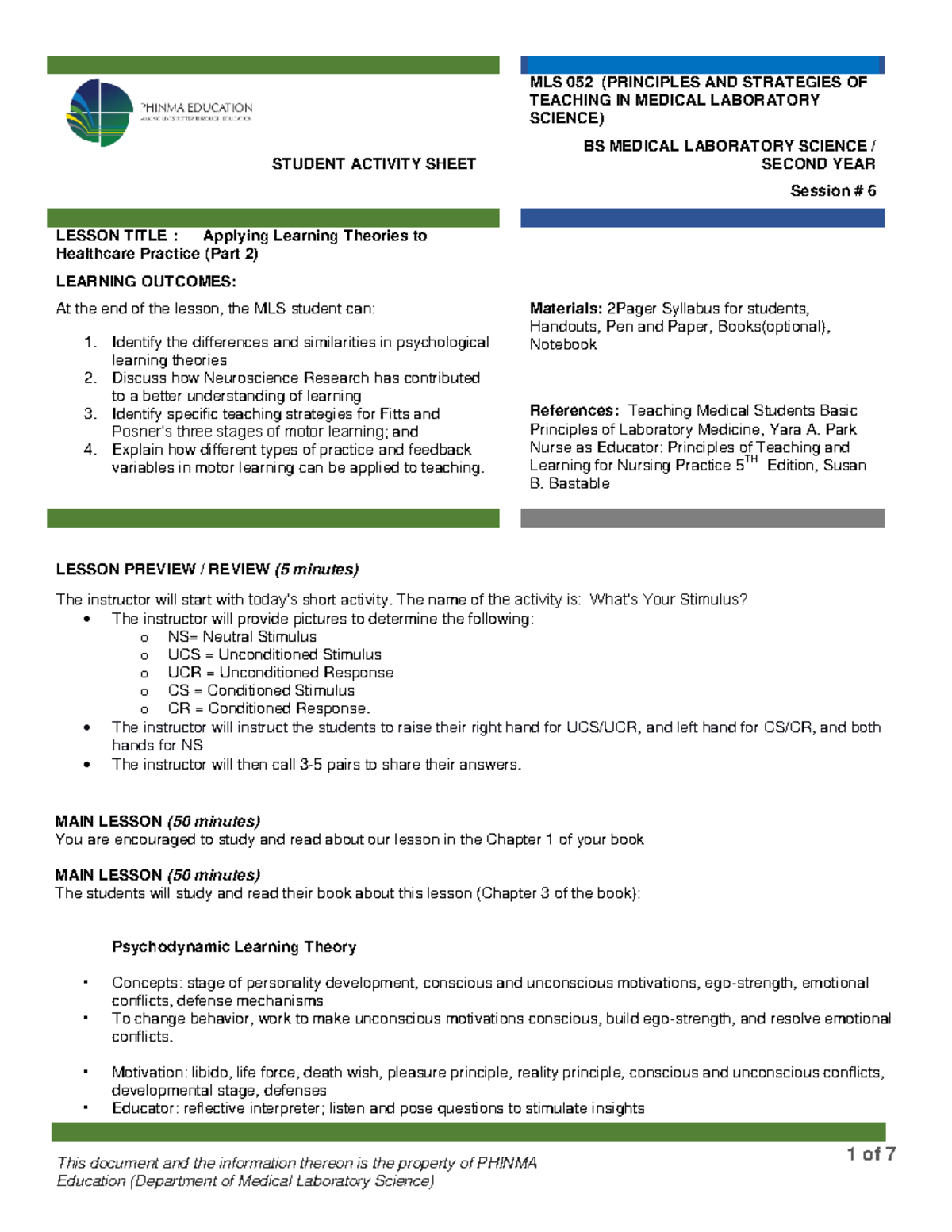 SAS 6 MLS 052 - SAS 6 OF PMLS - This document and the information ...