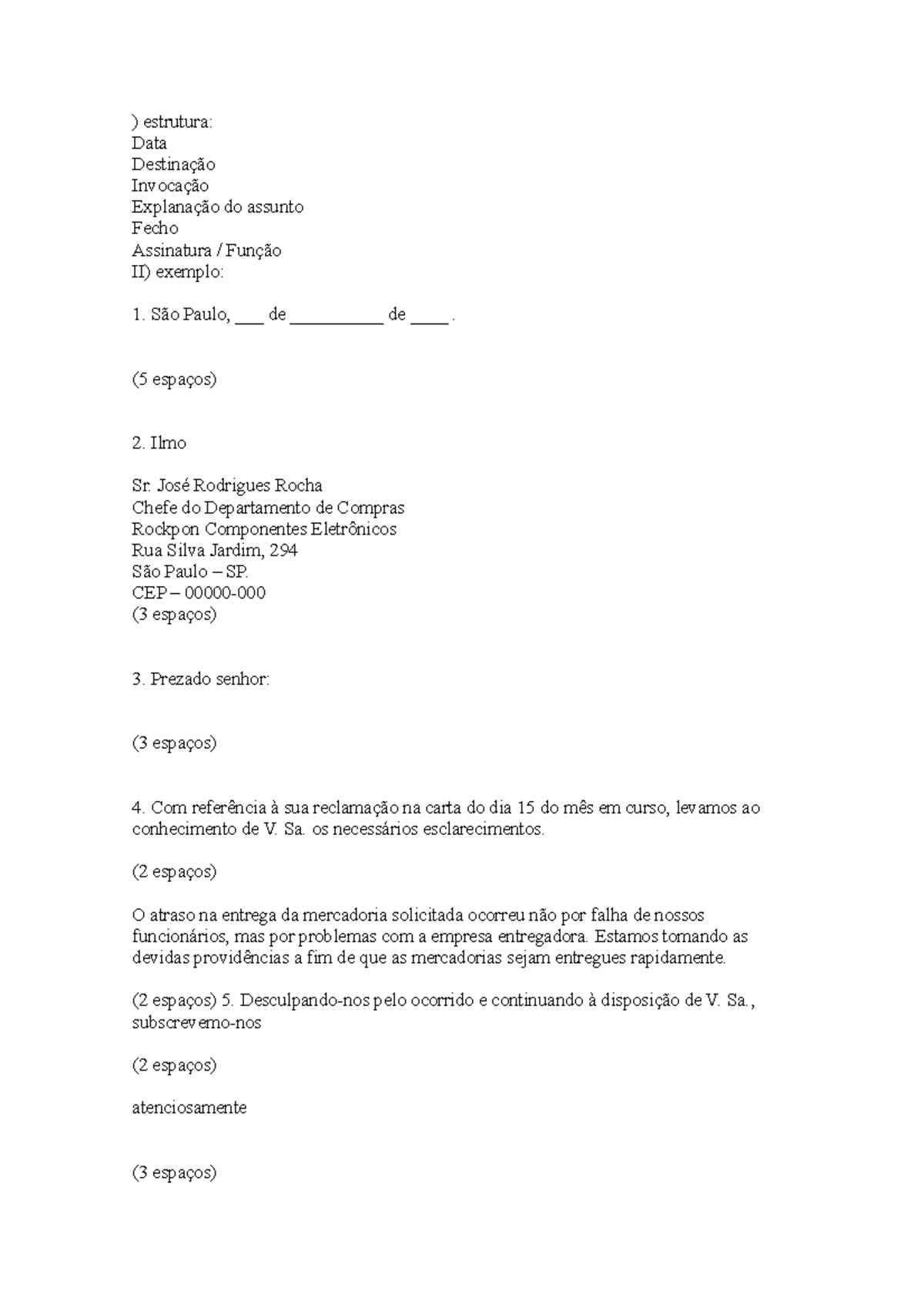 Estrutura Carta De Solicitação - FDPLEARN