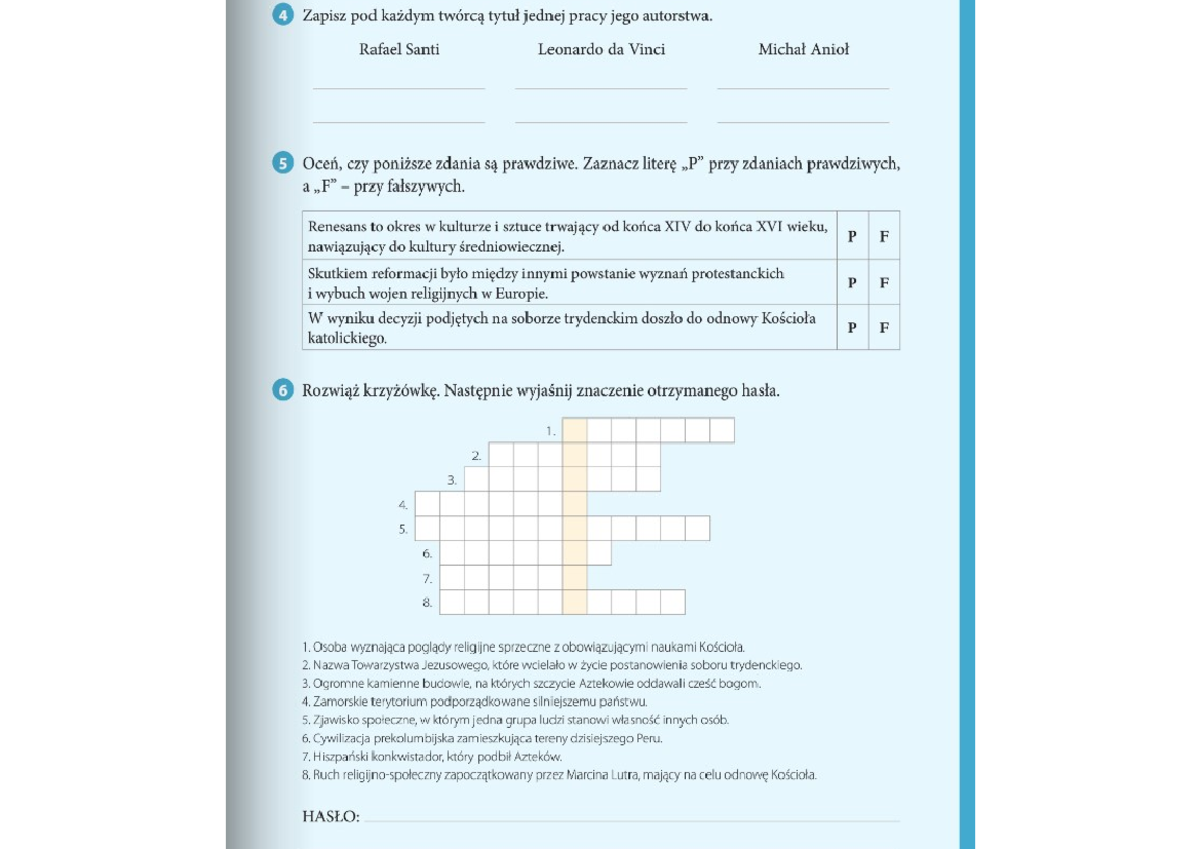 Reformacja 2 pods - cwiczenia - 4 Zapisz pod kadym twórca tytul jednej