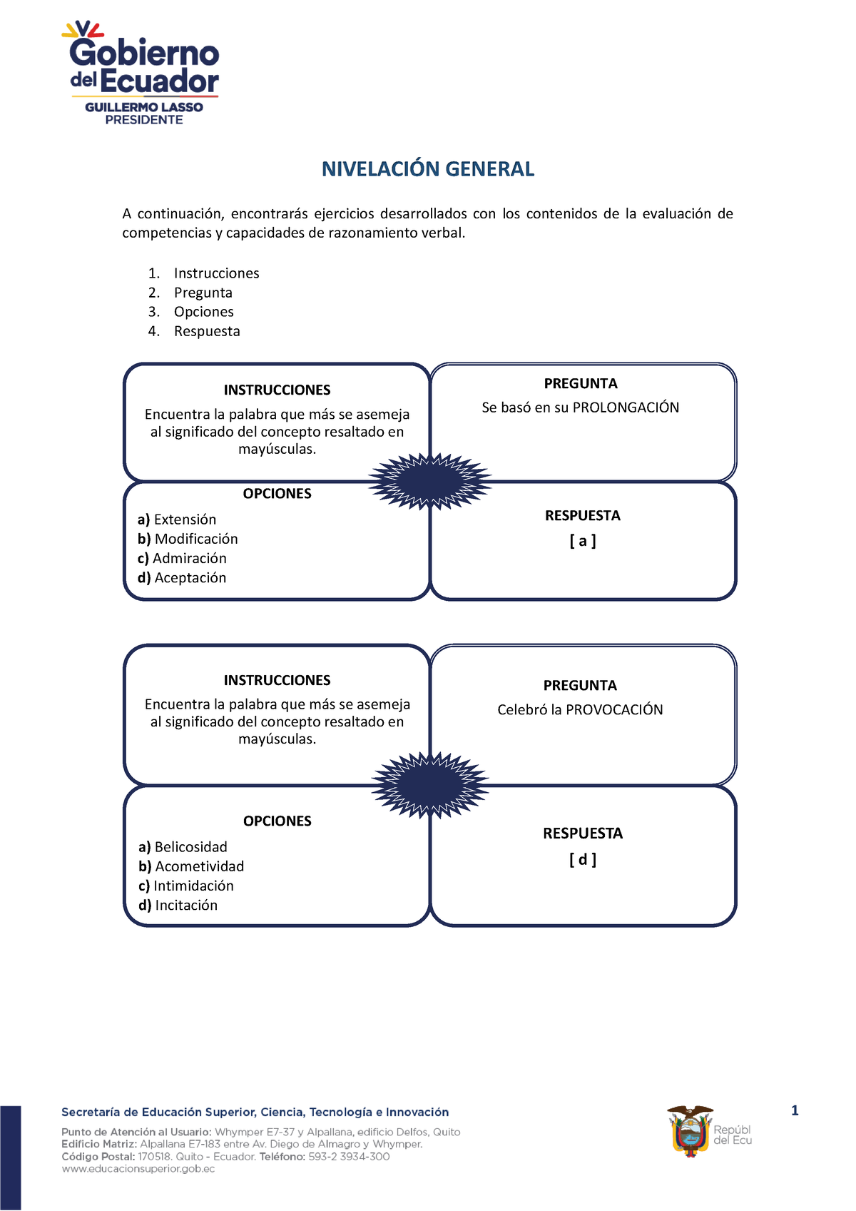 04 Ejercicios Resueltos Razonamiento Verbal - NIVELACIÓN GENERAL A ...