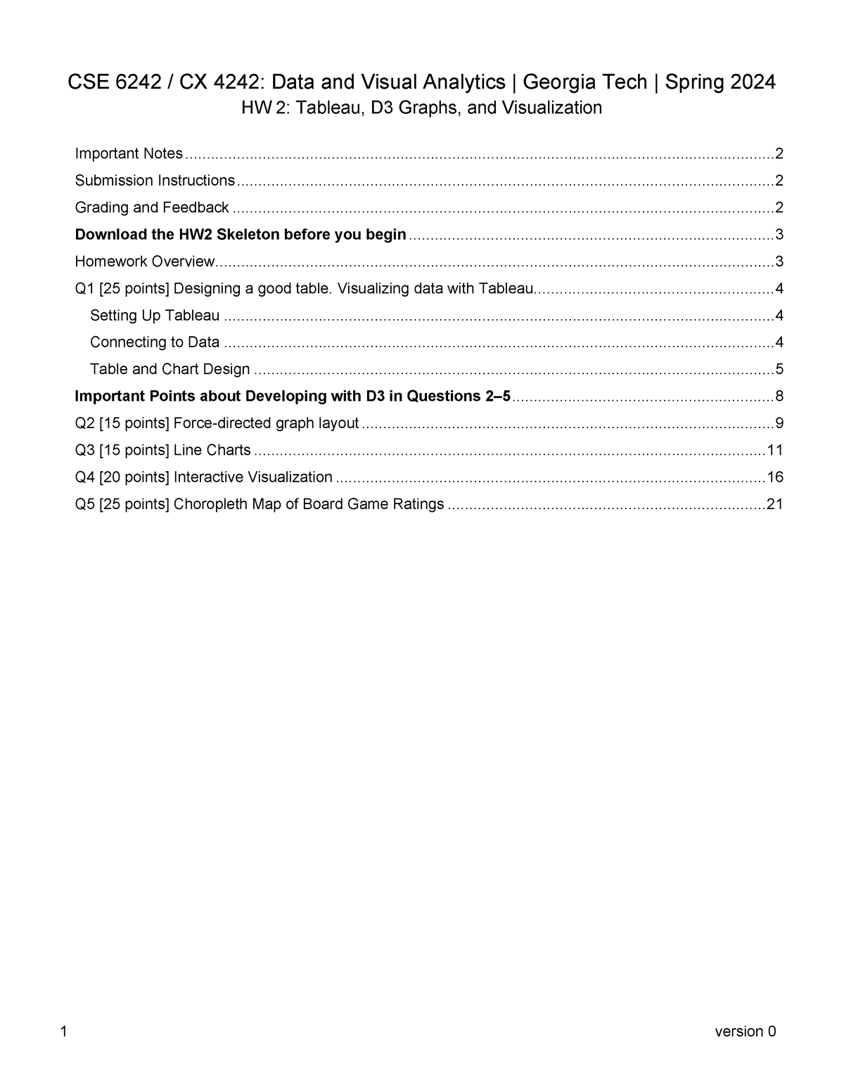 DVA6242 HW2 2024 Spring - HW 2: Tableau, D3 Graphs, And Visualization ...