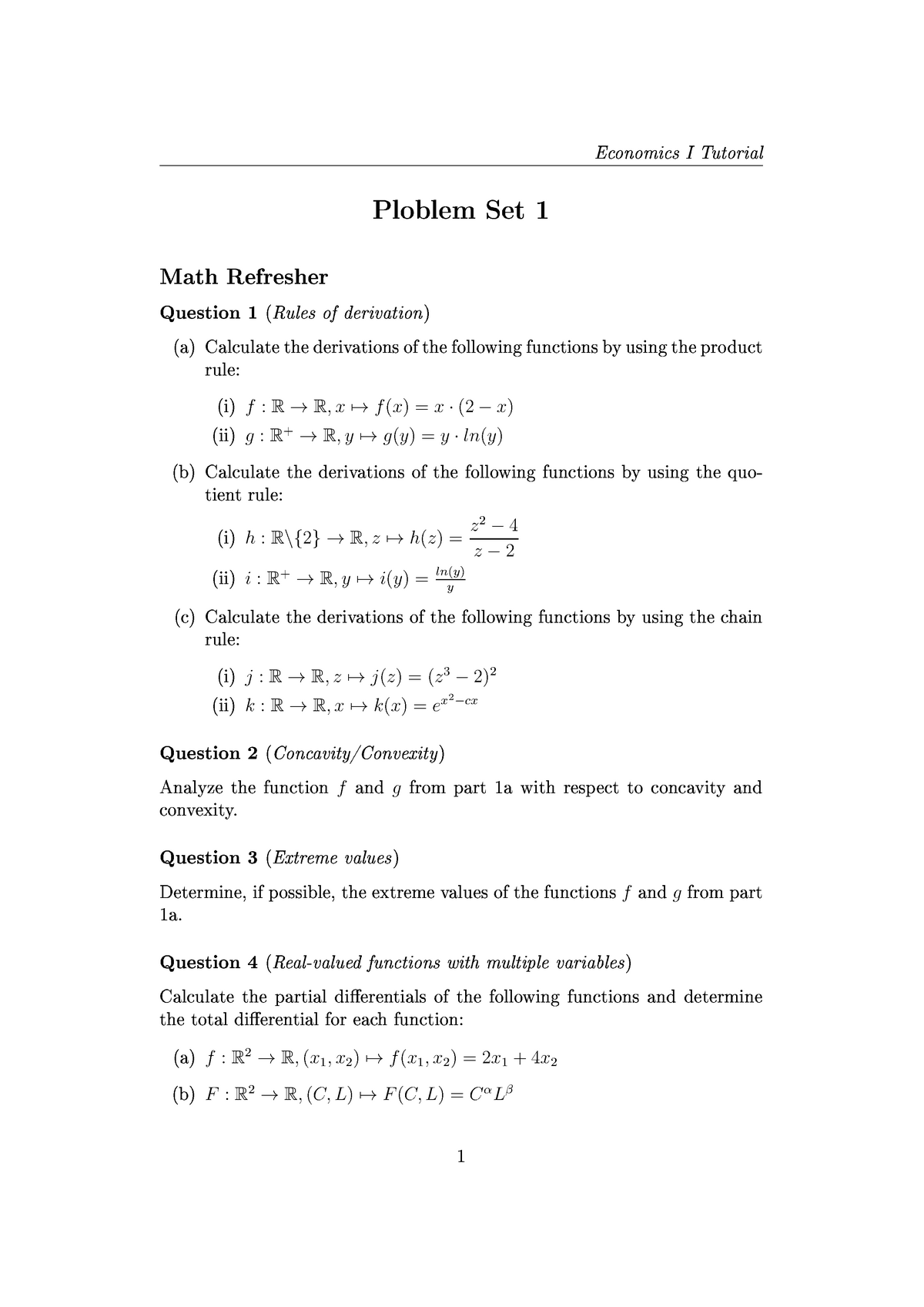 Problem Set 1 Math Refresher Studocu