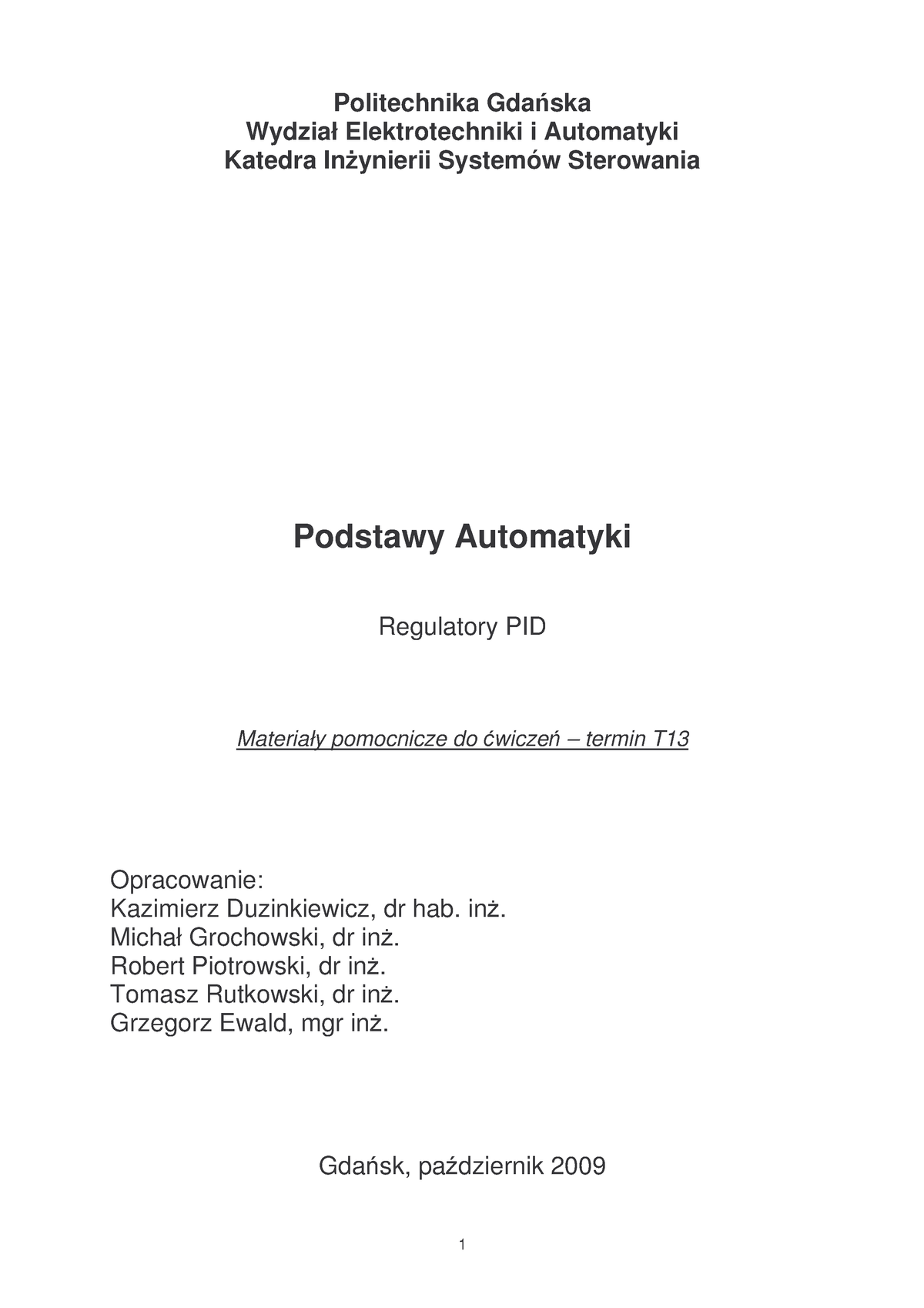 PA T13 Materialy Pomocnicze - Politechnika Gda Ska Wydział ...