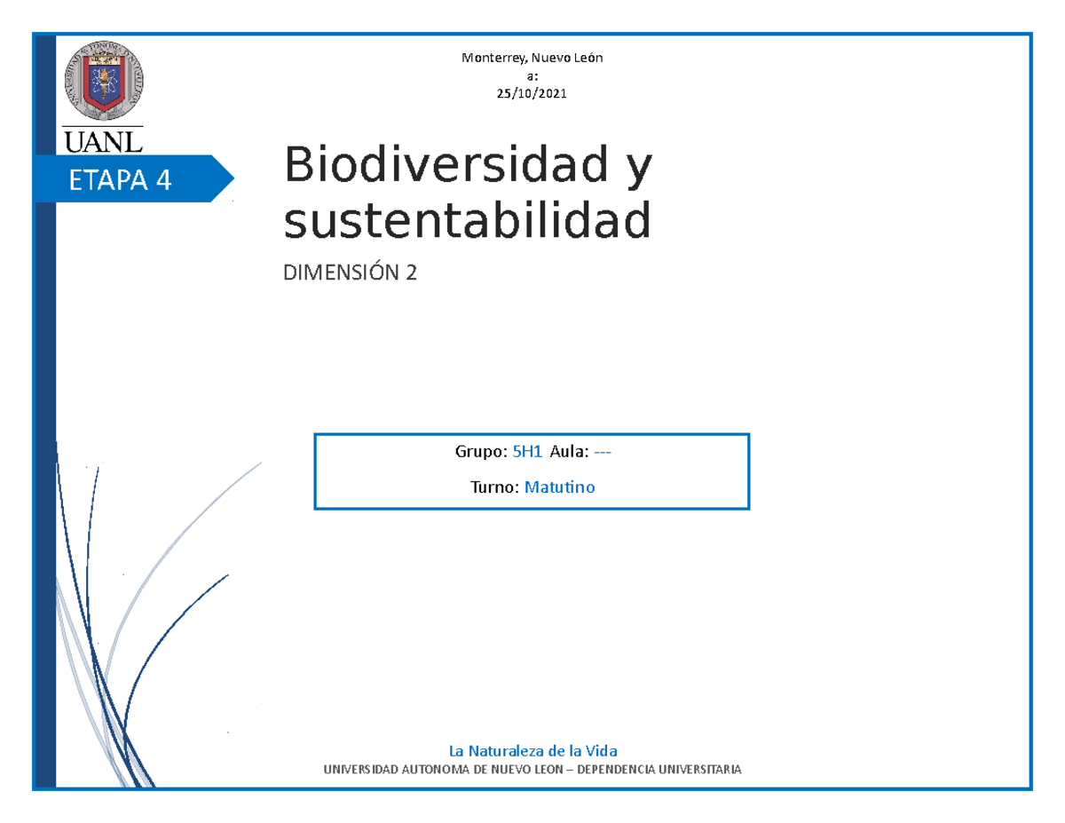 La Naturaleza de la Vida - Etapa 4 (Dimension 2). - ETAPA 4 Monterrey