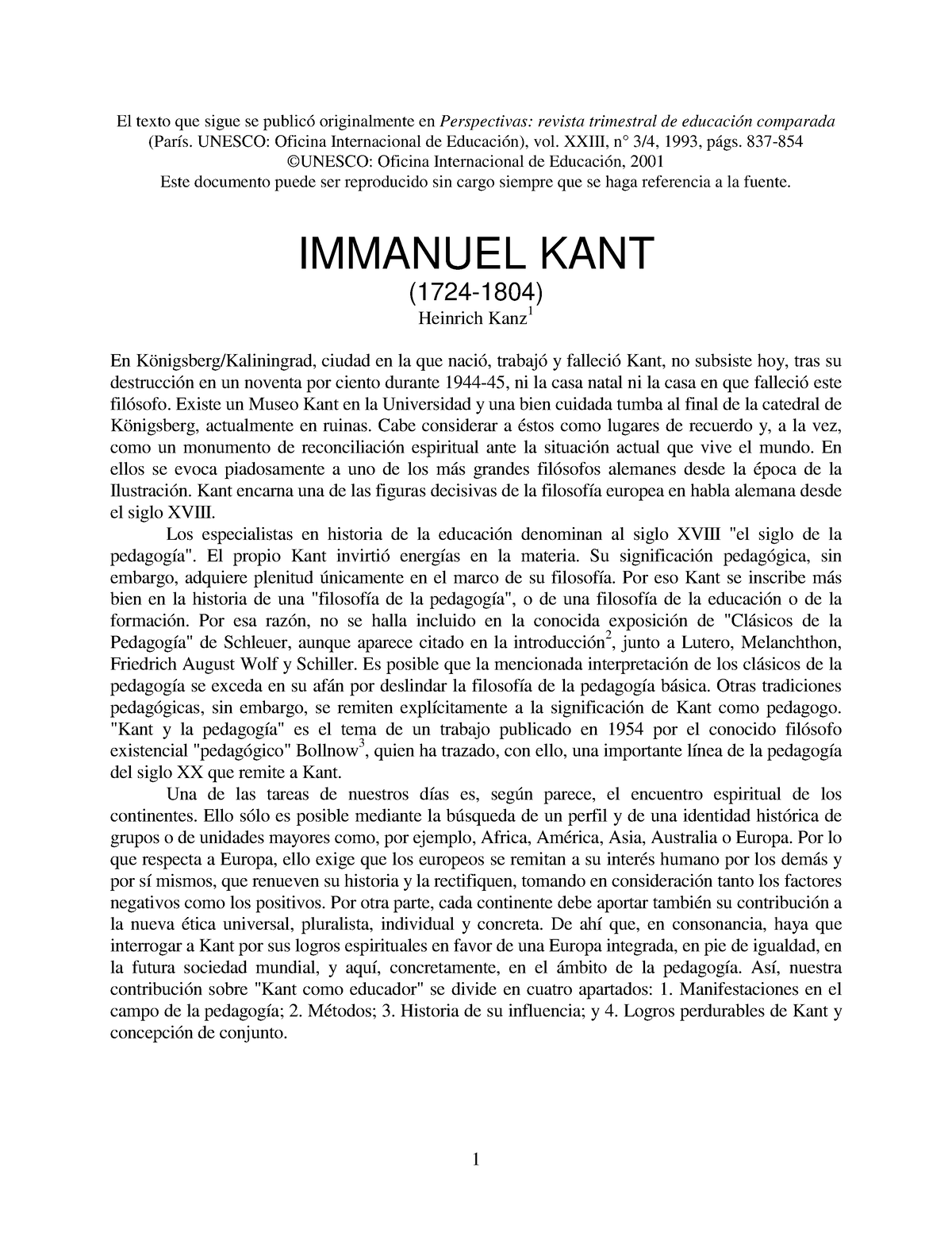 Kants - Kant Kantiano - El Texto Que Sigue Se Publicó Originalmente En ...