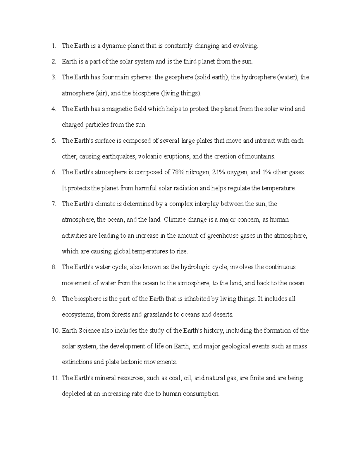 Earth Science Notes Part 2 The Earth Is A Dynamic Planet That Is