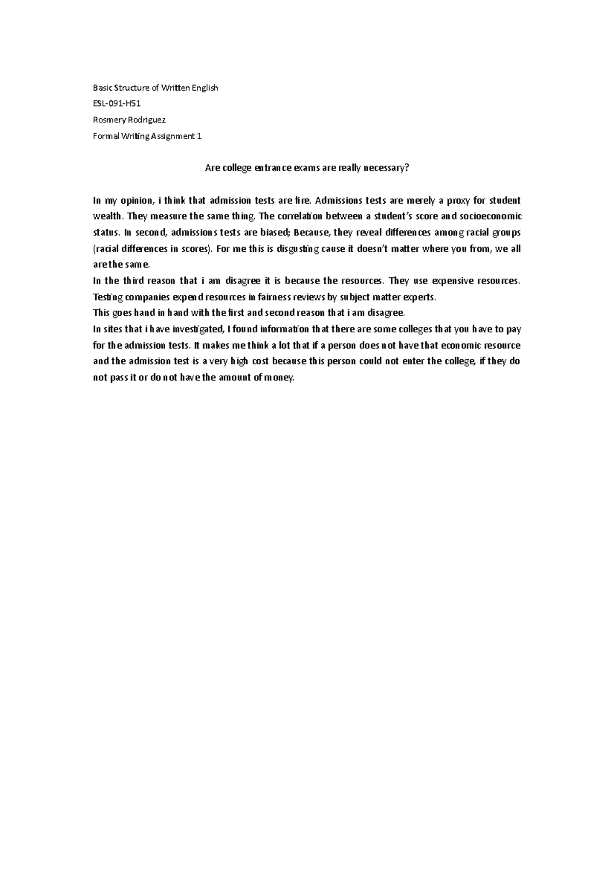 Formal Writing Examples Pdf