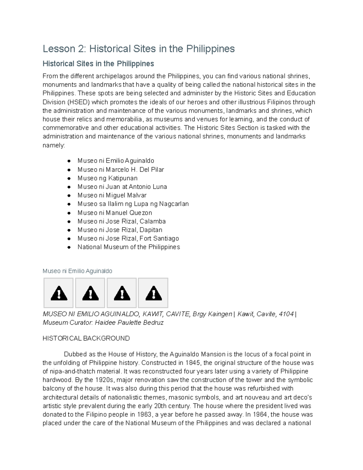 chapter-5-lesson-2-philippine-history-lesson-2-historical-sites-in