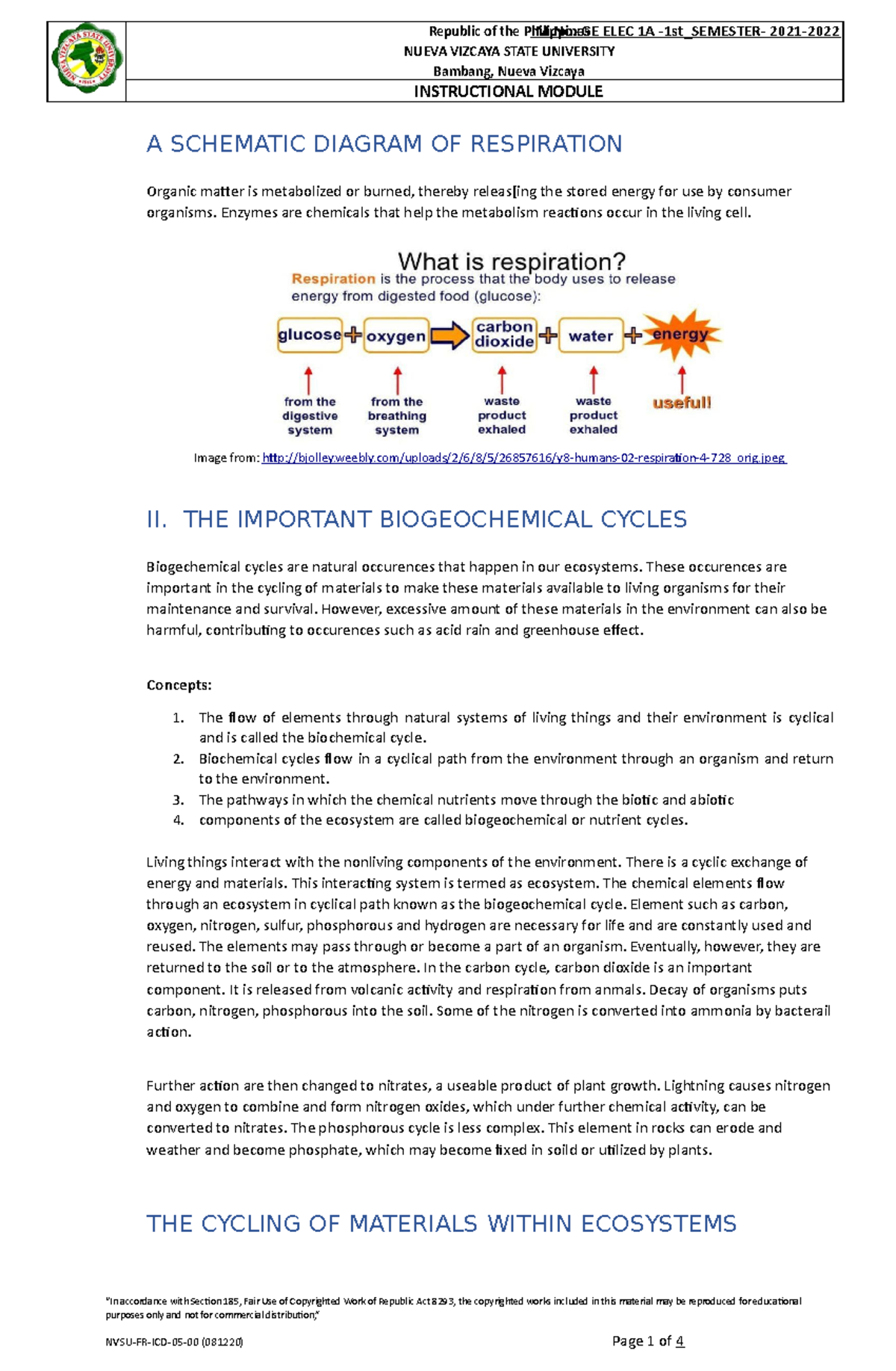 Environmental Science Module 3 Im No Ge Elec 1a 1st Semester 2021 A Schematic Diagram Of